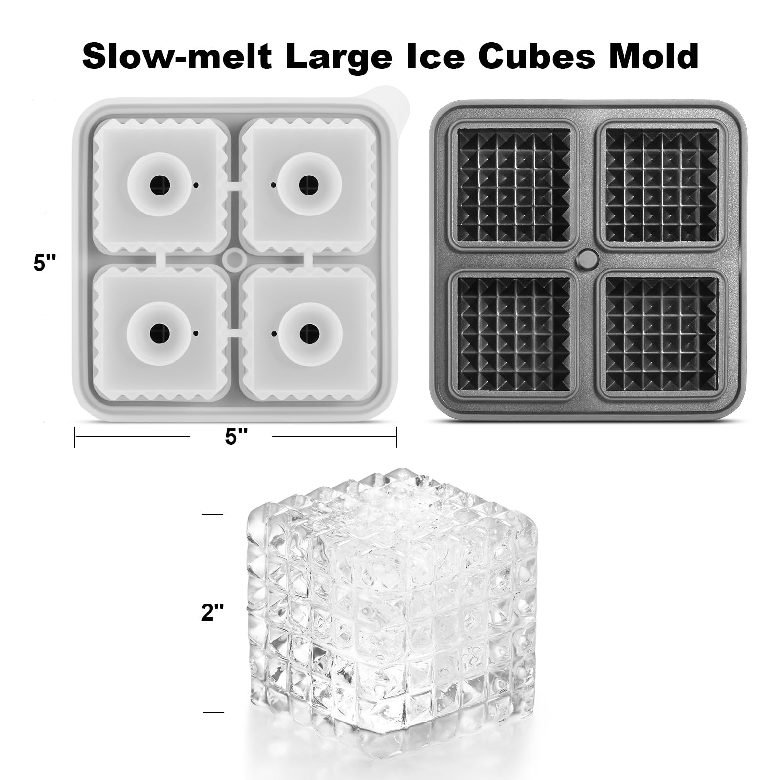 3D Square Ice Cube Tray