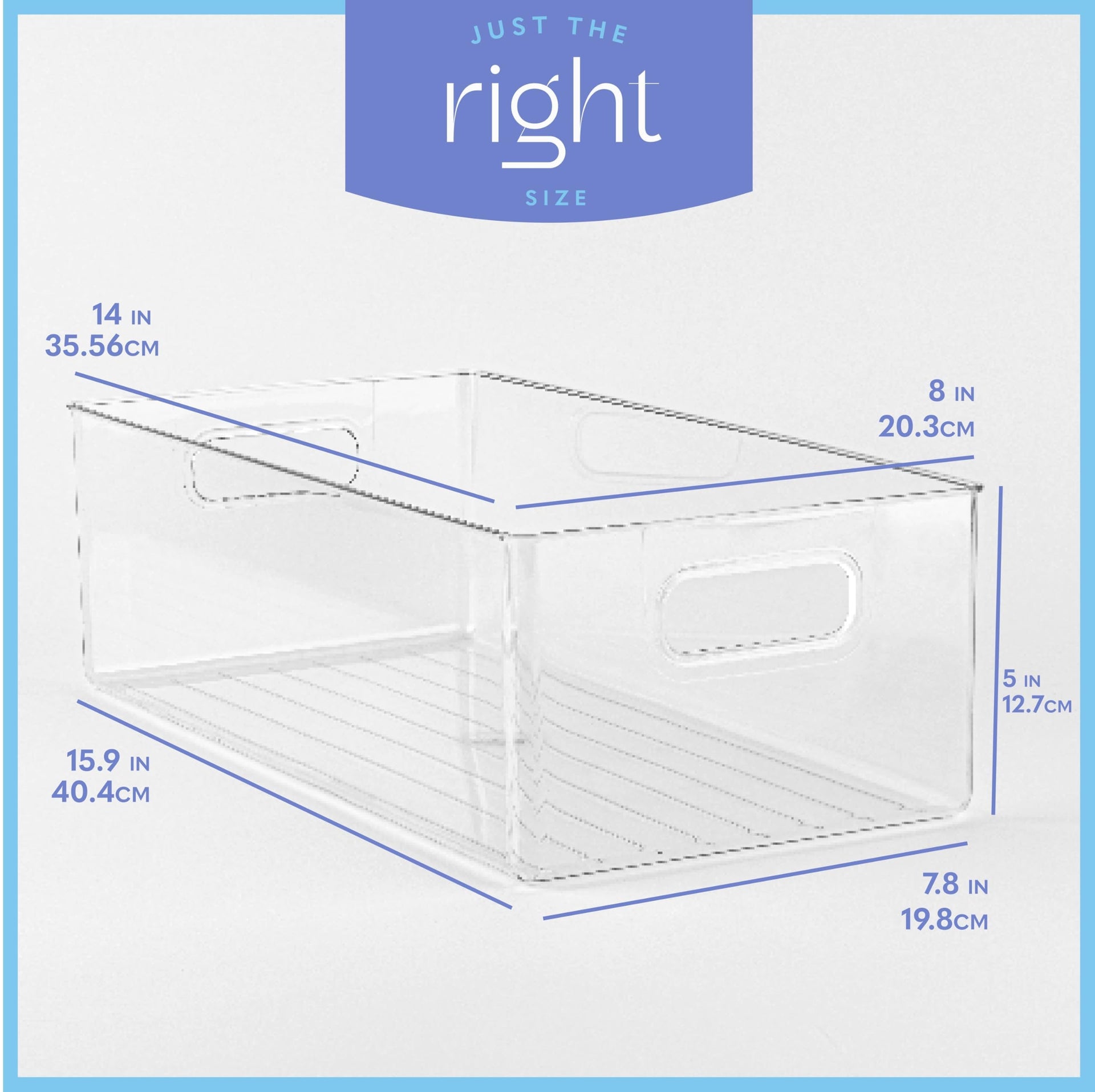 Plastic Food Storage 4 Pack Clear Container Bin with Handles for Organizing Kitchen (4 Count)