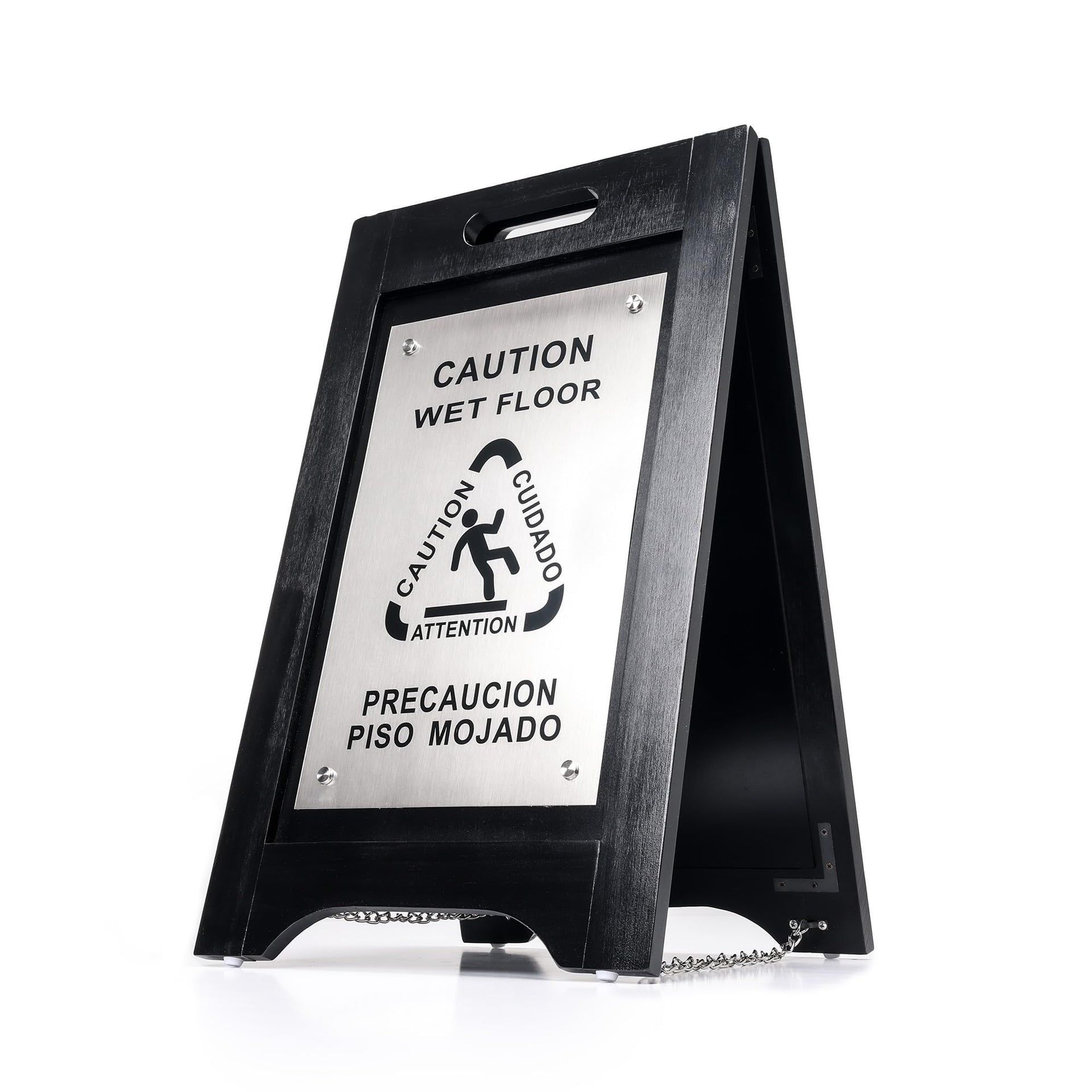 Wooden Caution Wet Floor Sign