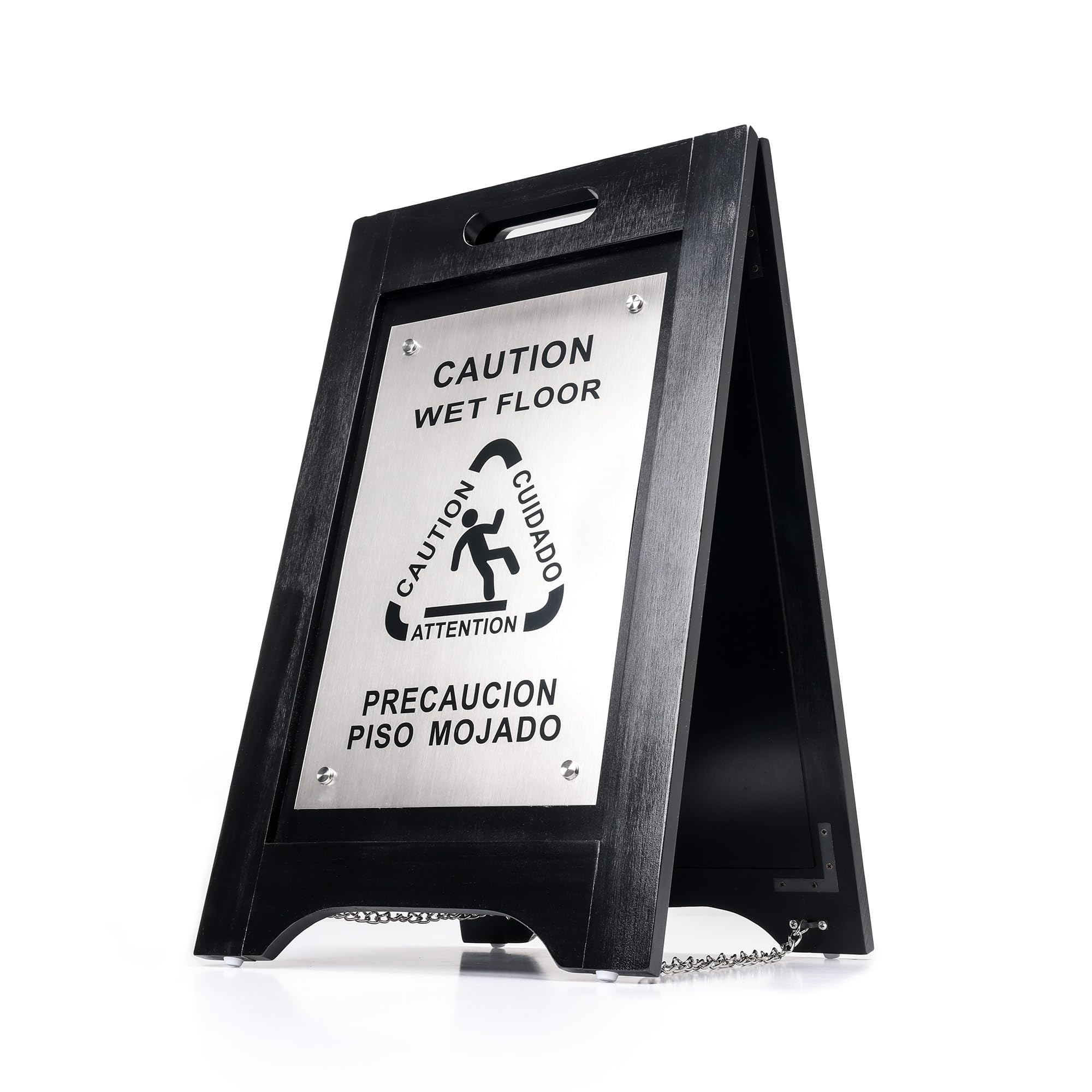 Wooden Caution Wet Floor Sign