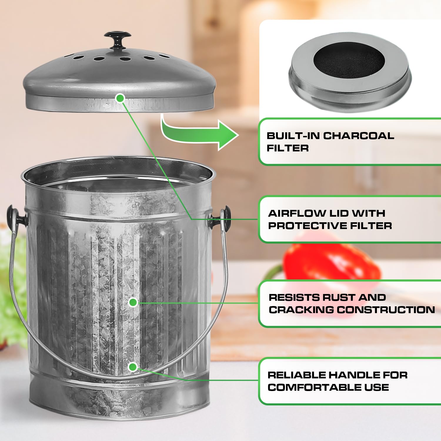 Countertop Compost Bin Kitchen Indoor