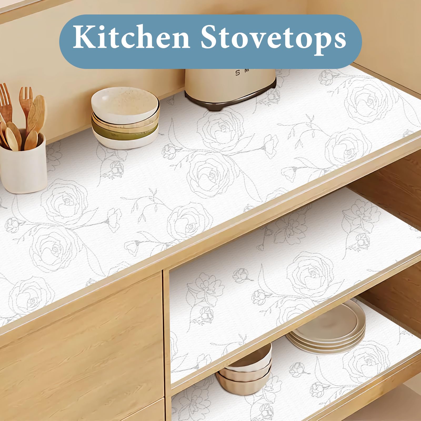 Shelf Liners for Kitchen Cabinets 23.6in x 20FT Non Adhesive Drawer Liner (5576.32 square inches sq in)