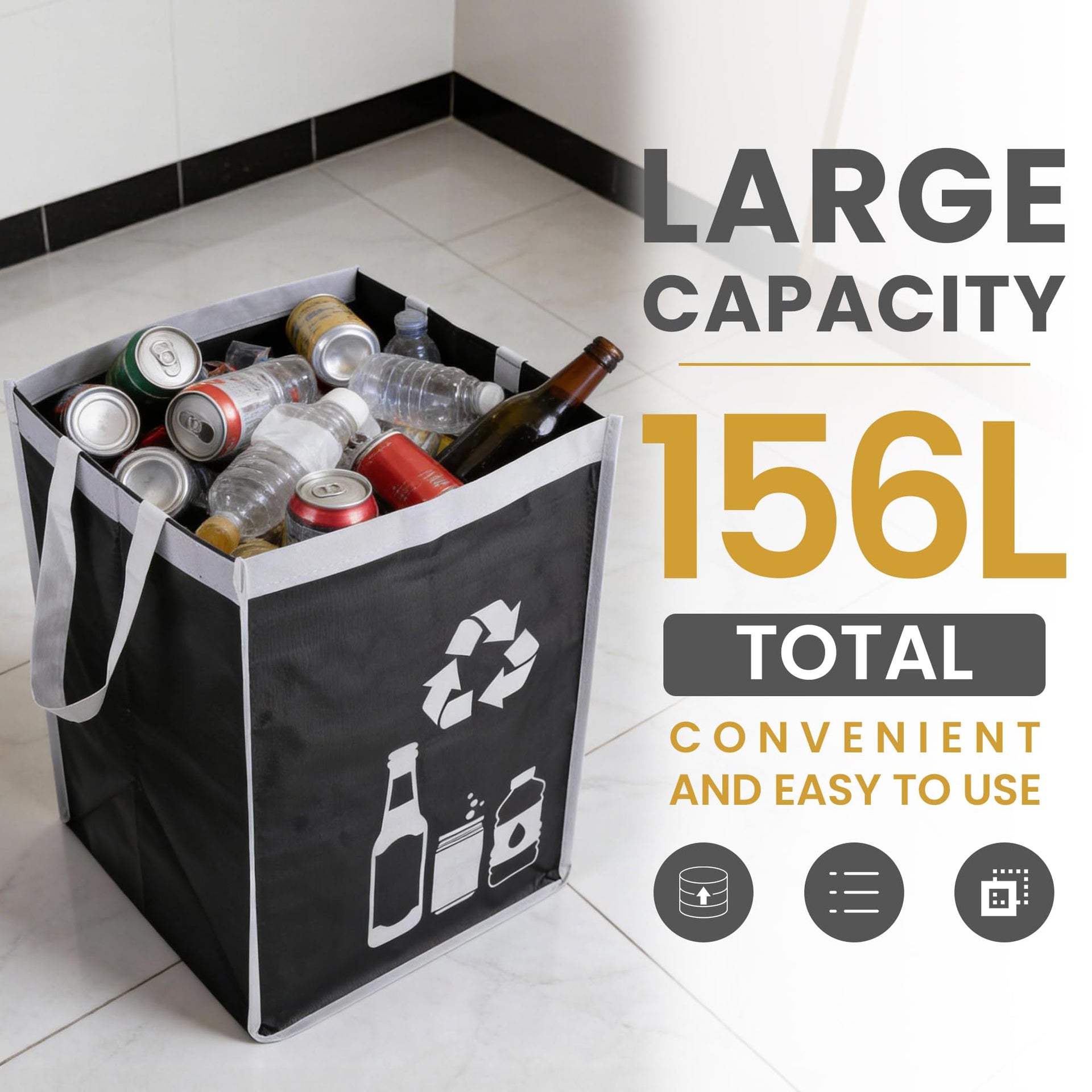 Large Recycle Waste Bag for Kitchen Home (2 Count)