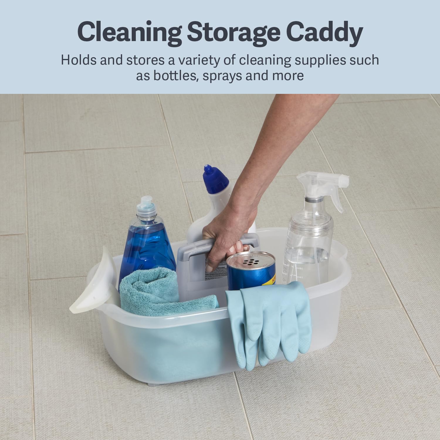Plastic Multipurpose Cleaning Storage Caddy with Handle