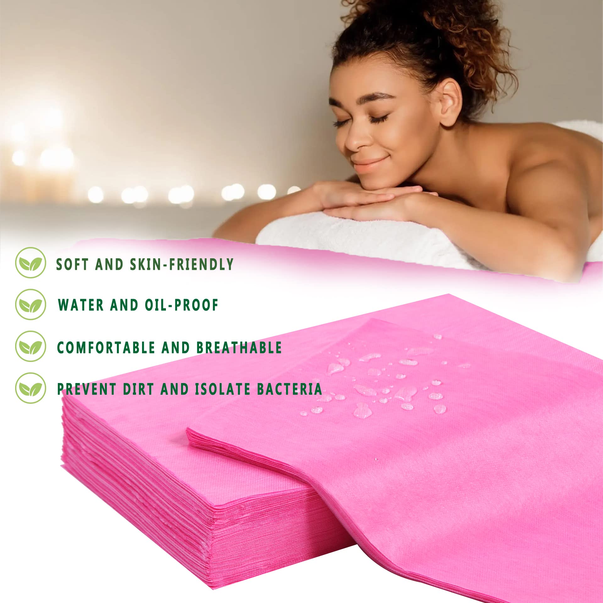 Disposable Bed Sheets 200 Pcs 31" x 71" Massage Table Sheets Non Woven Fabric SPA Bed Cover Breathable for Massage Beauty Tattoos (200 Count)