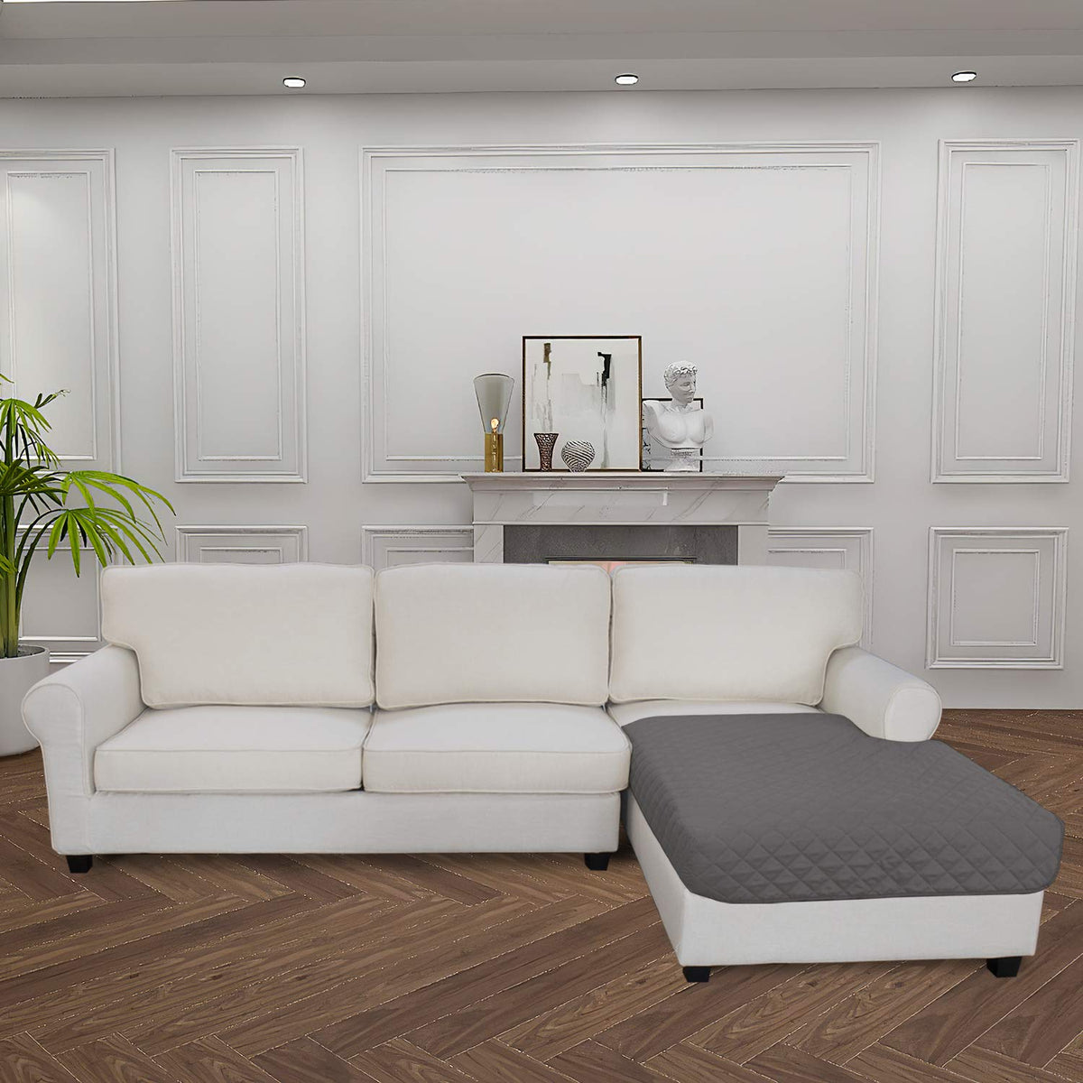 Sectional Couch Covers for Dogs L Shape Sofa Cover Reversible Sofa Slipcover Chaise Lounge Cover Furniture Protector Cover for Pets Dog Cat