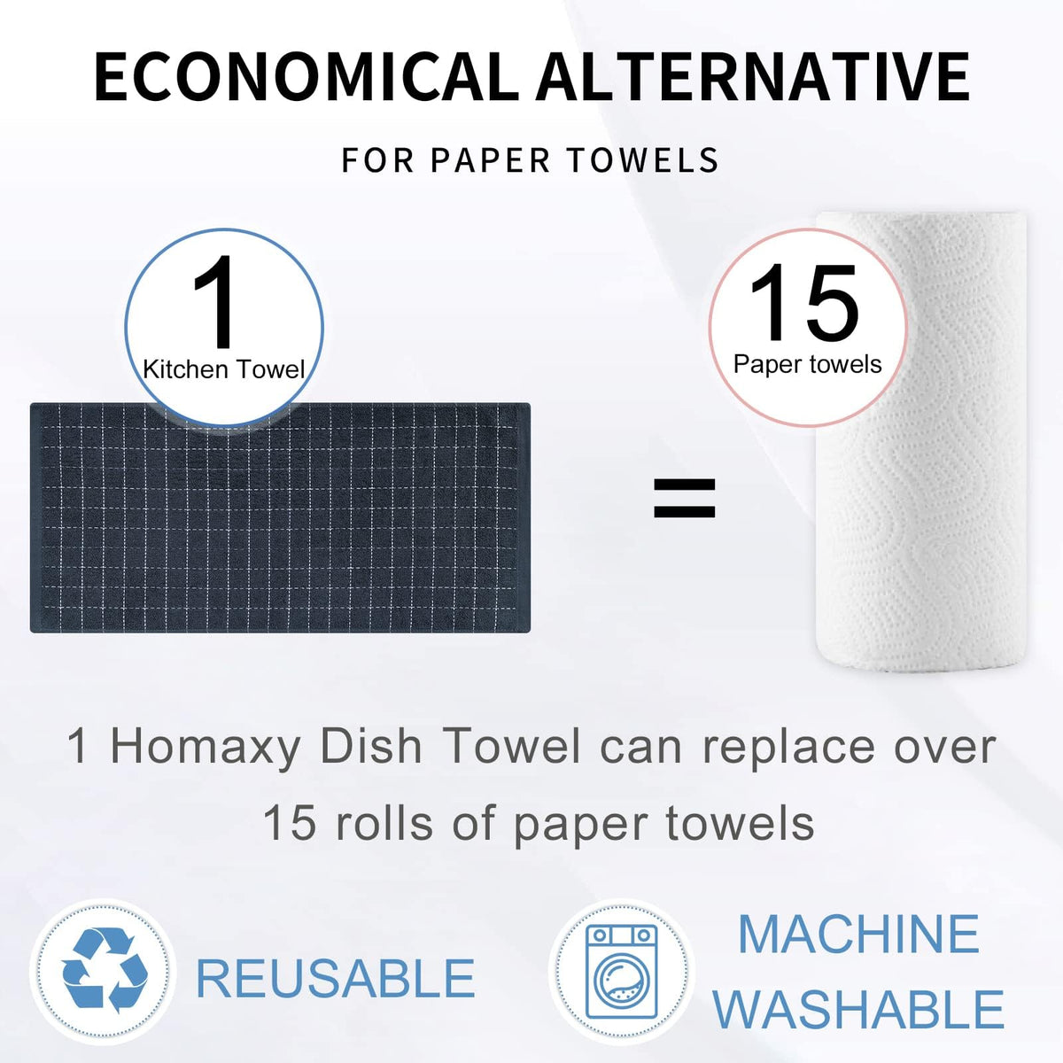 100% Cotton Terry Kitchen Towels (18 Count)