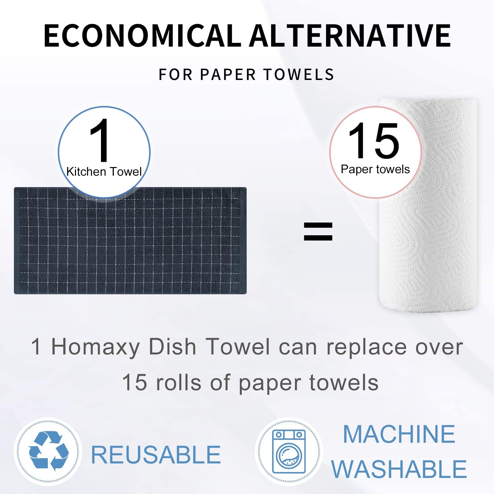 100% Cotton Terry Kitchen Towels (6 Count)