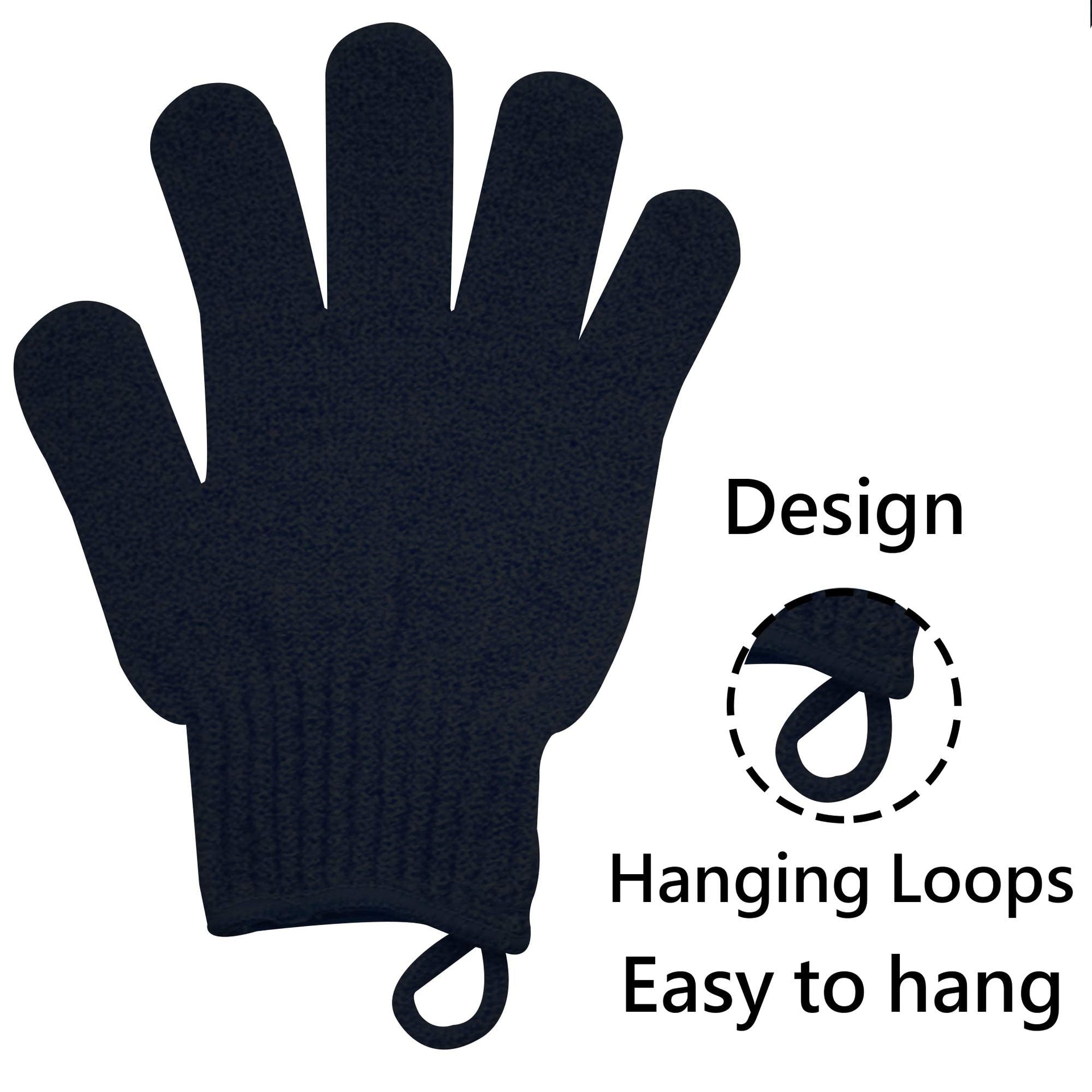 Heavy Exfoliating Shower Gloves with Hanging Loop