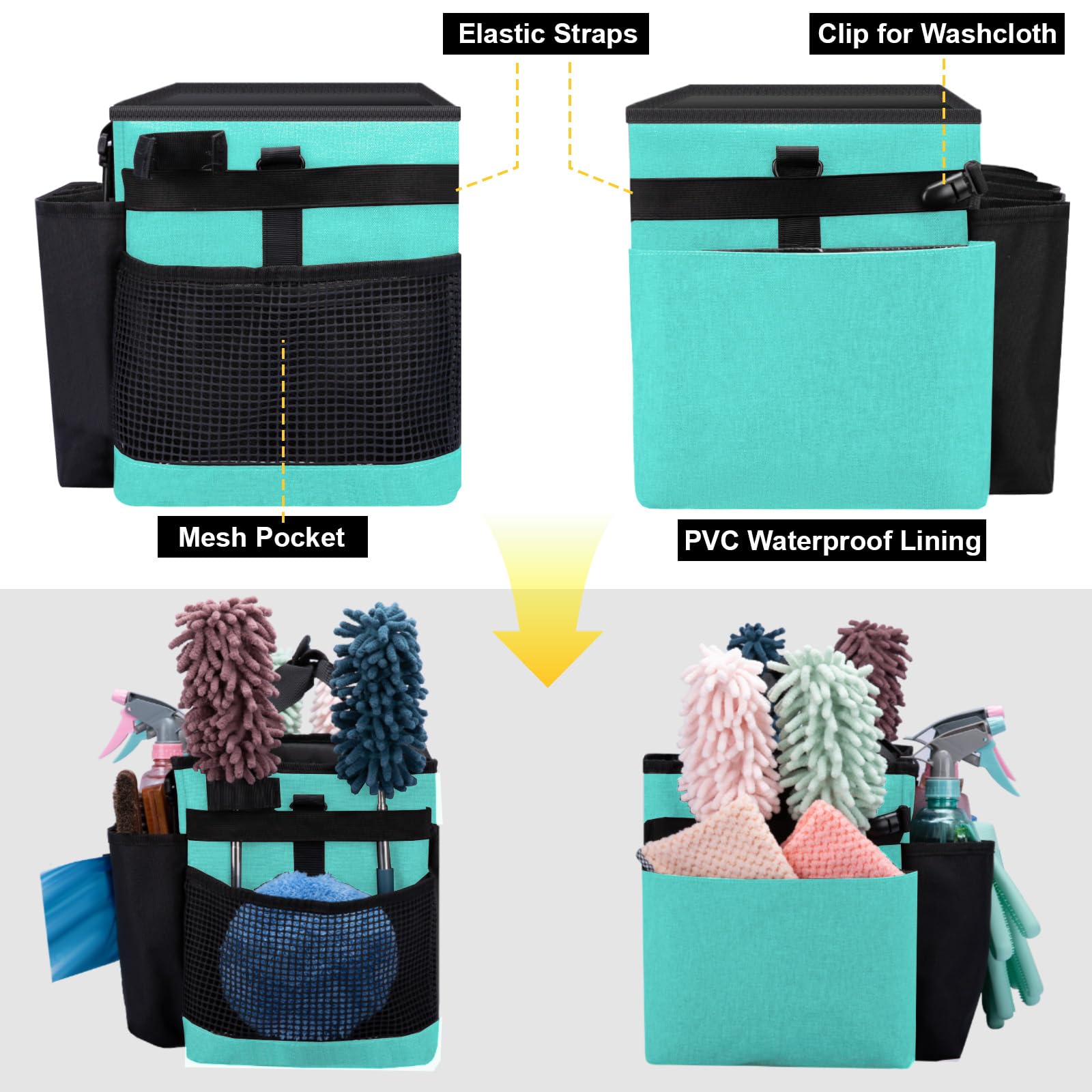 Wearable Large Cleaning Caddy Bag for Housekeepers