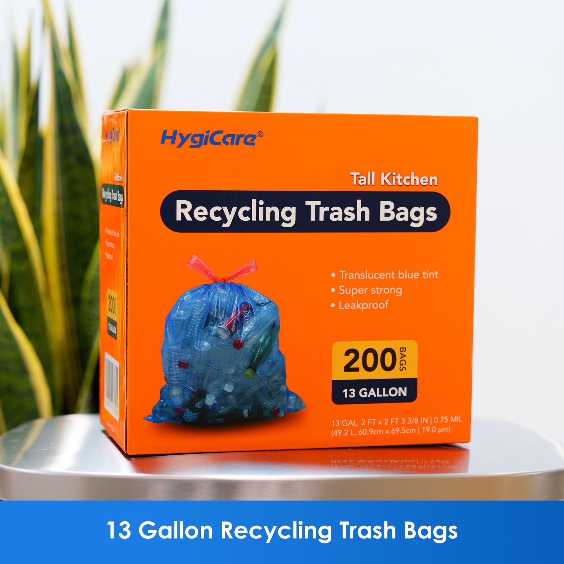 13 Gallon Recycling Trash Bags (200 Count)