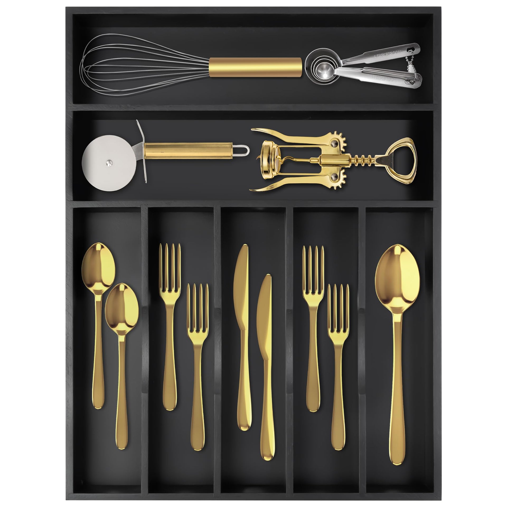 Silverware Organizer Bamboo Kitchen Drawer Organizer Utensil Organizer Silverware Holder Cutlery Organizer in drawer Flatware Organizer Tray