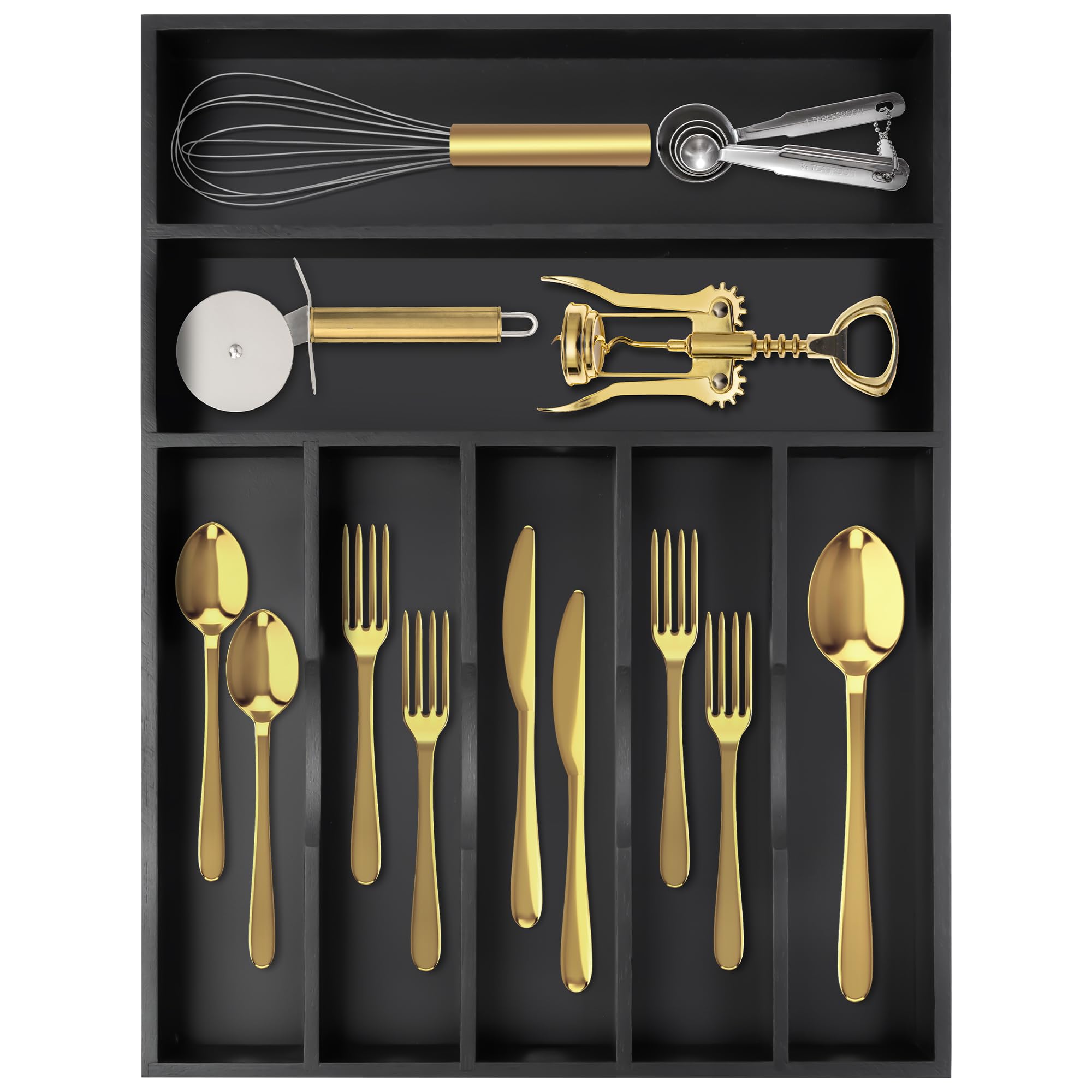 Silverware Organizer Bamboo Kitchen Drawer Organizer Utensil Organizer Silverware Holder Cutlery Organizer in drawer Flatware Organizer Tray