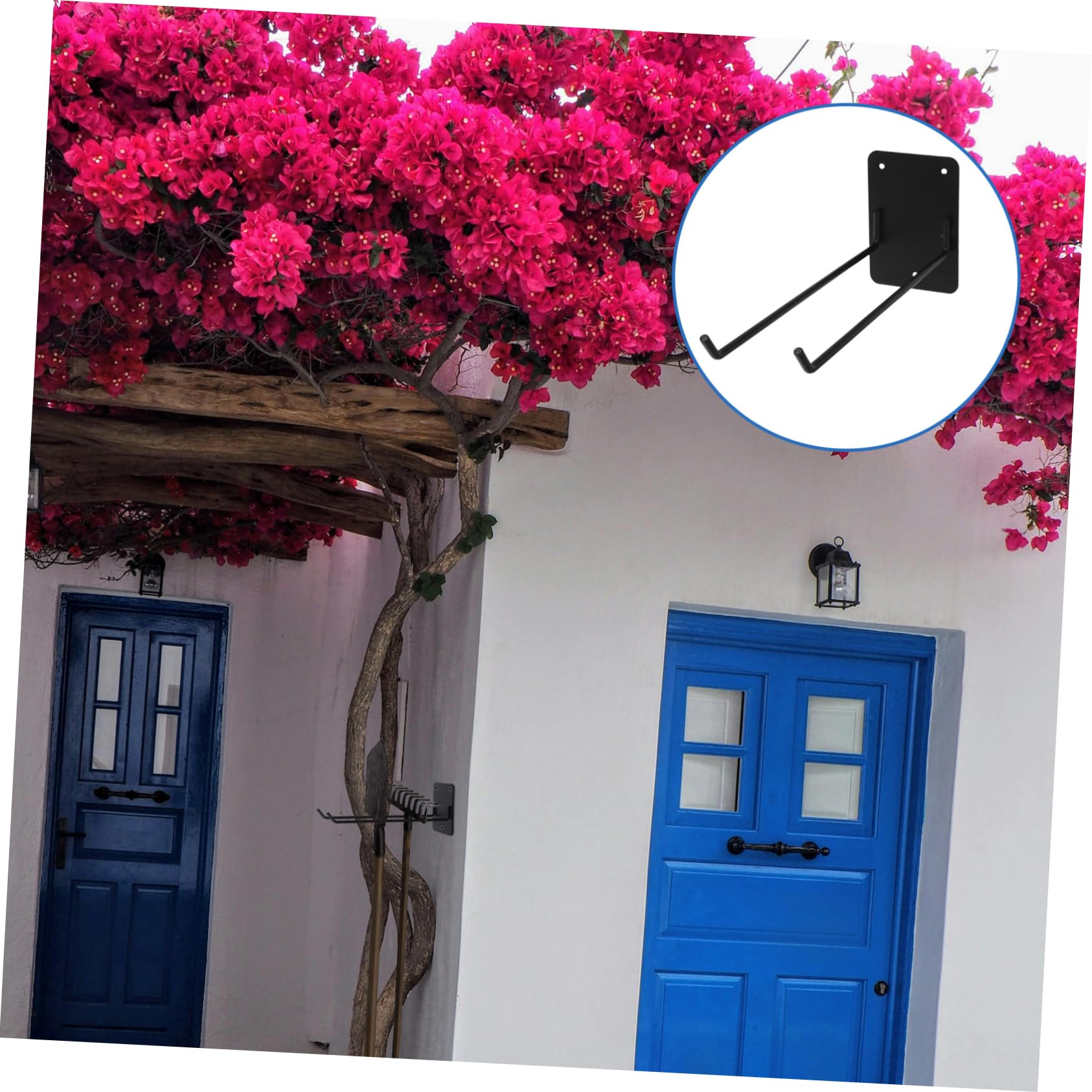 Wall Mount Broom Holder Garden Tool Organizer for Rakes Mops Hoses More Stylish Storage Rack with Screw for Indoor Outdoor Use