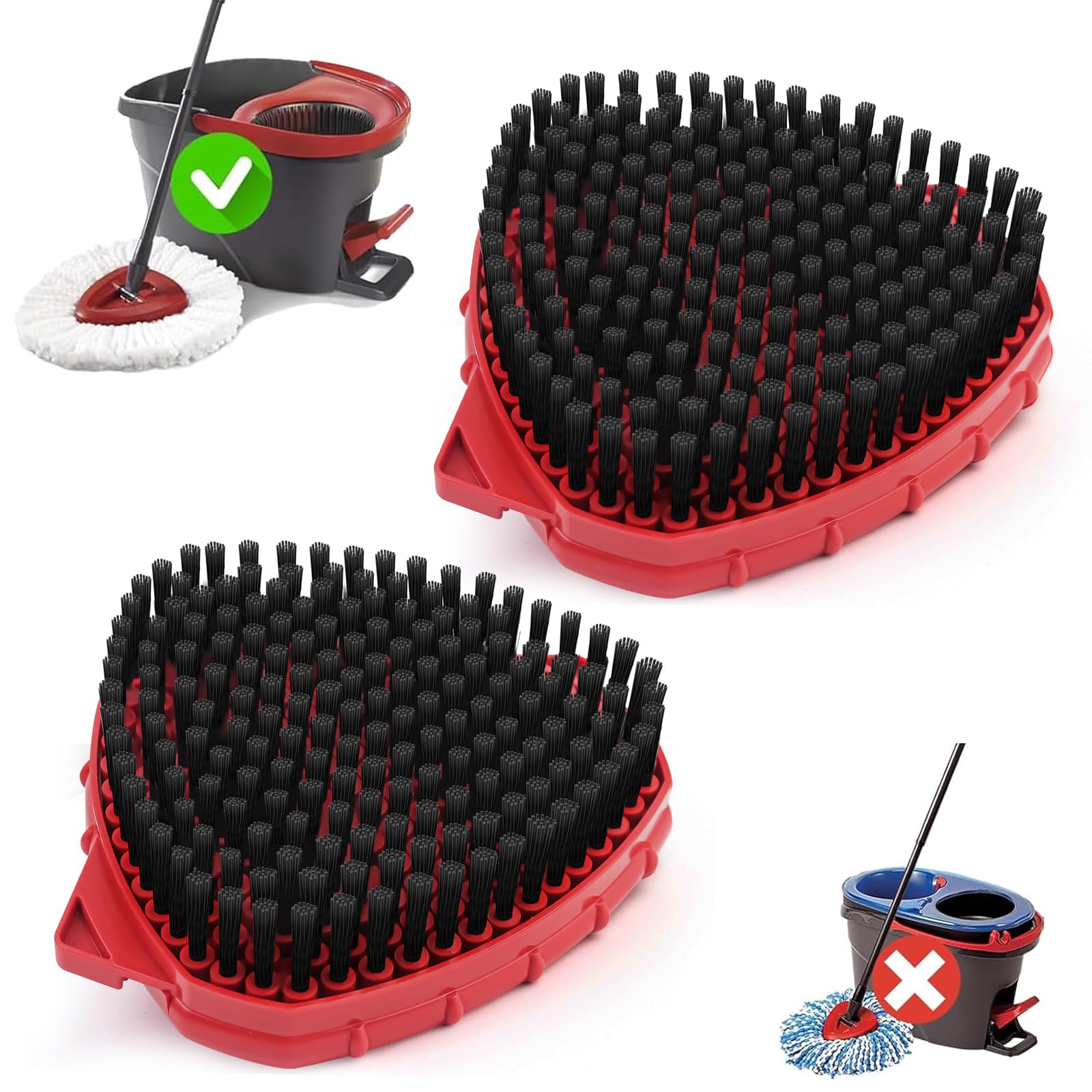 2 Pack Scrub Brush Attachment Compatible with O Cedar EasyWring Microfiber Spin Mop 1 Tank System (2 Count)