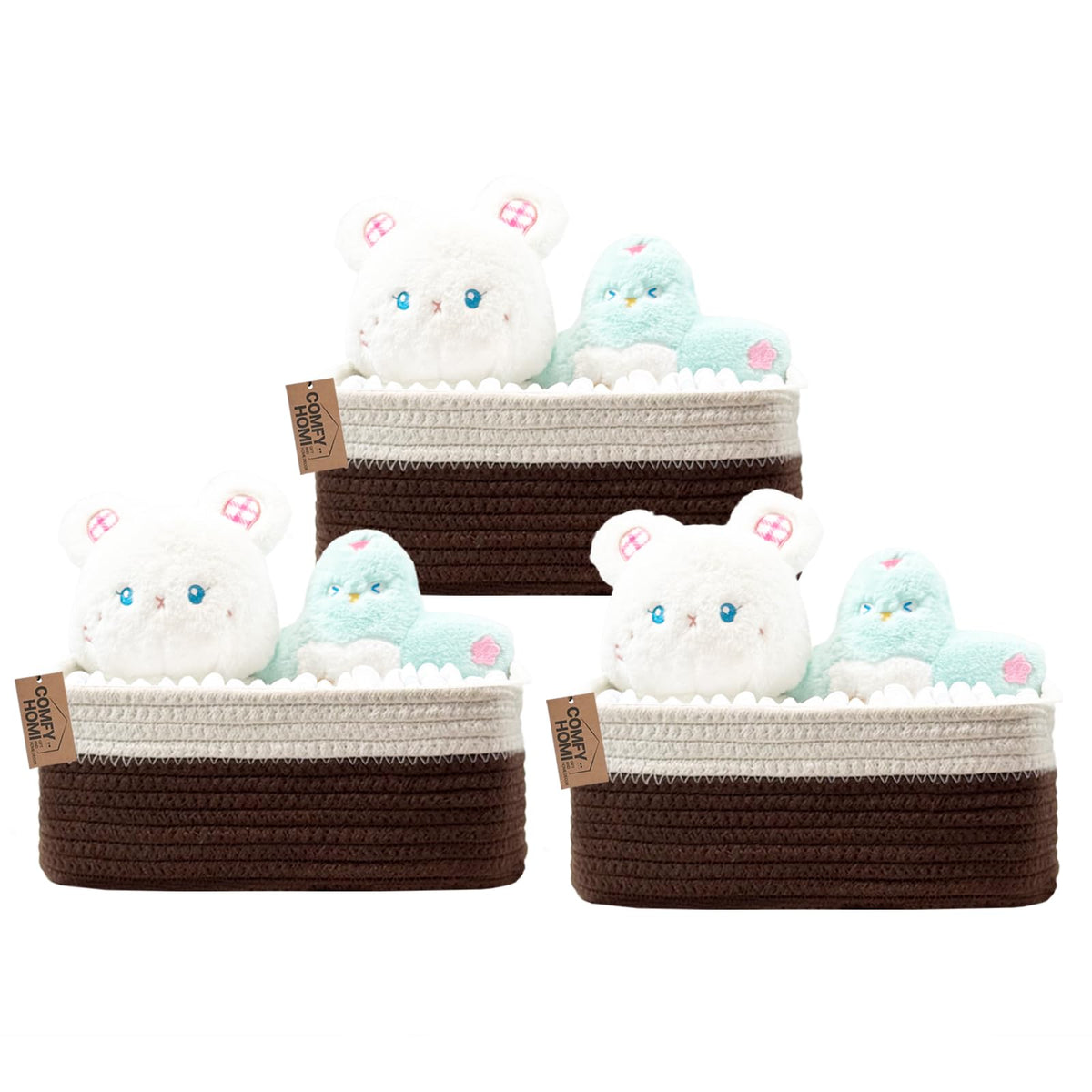 13" x 8.5" x 5.1" Storage Baskets for Organizing (3 Count)