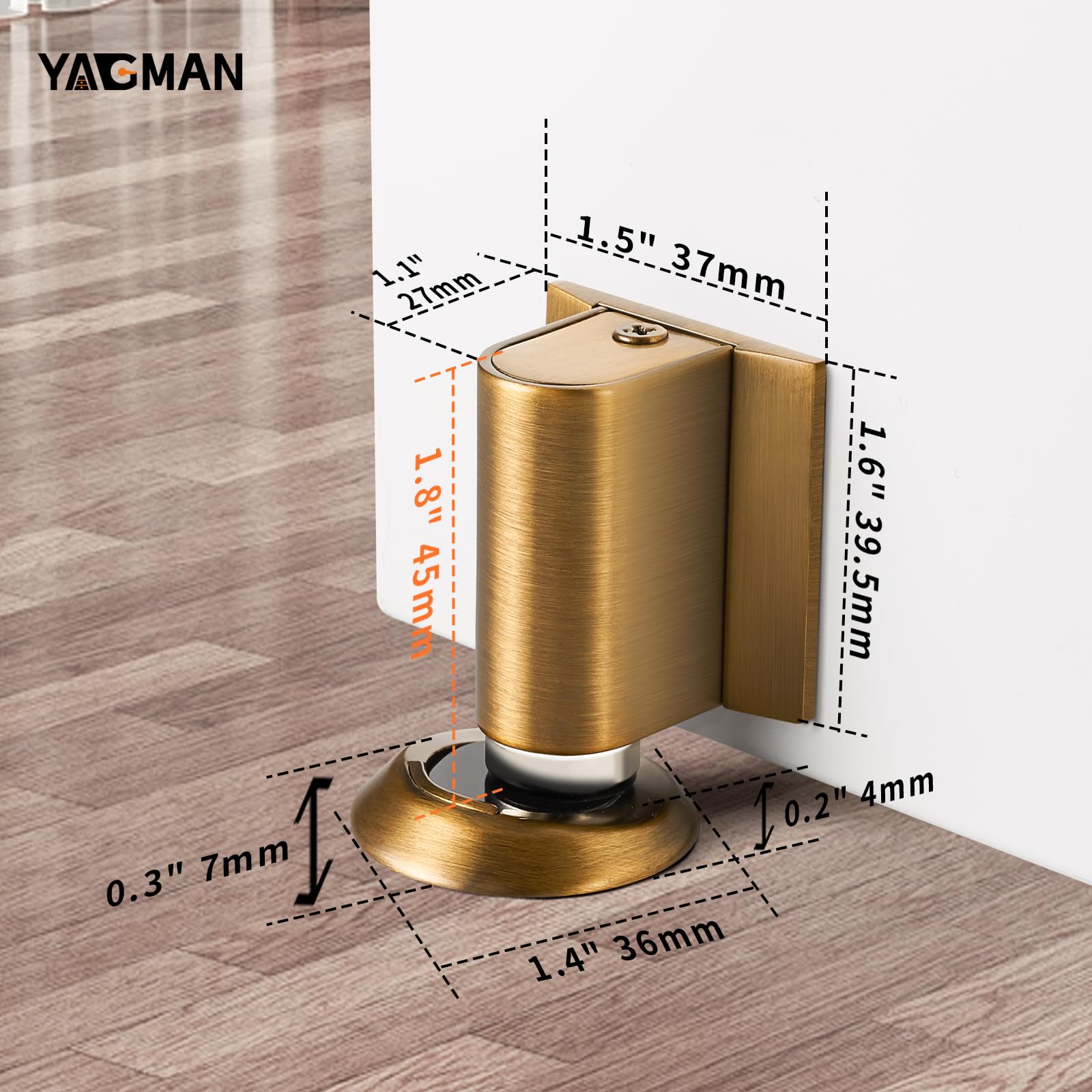 2 Pack Magnetic Door Stopper Floor Mount (2 Count)