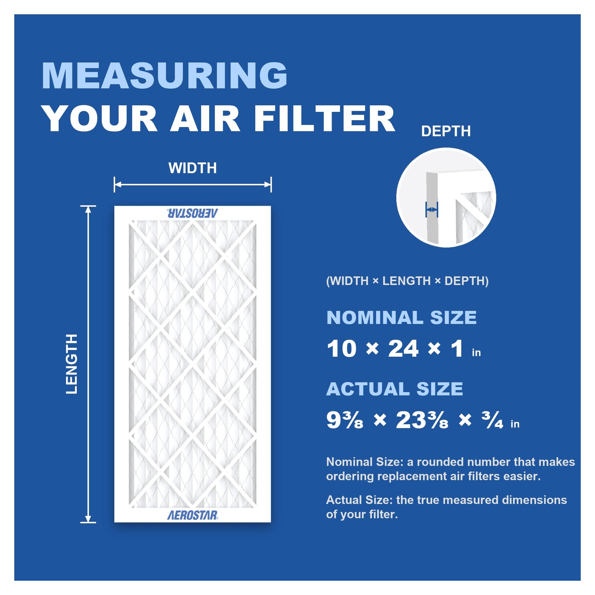 Air Filter 10x24x1 MERV 13 AC Filter (4 Count)