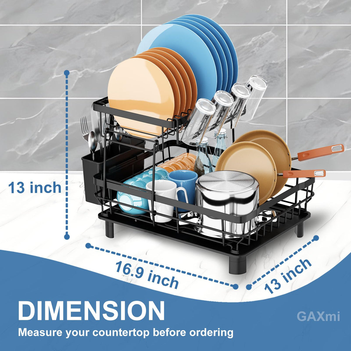 Dish Drying Rack with Drainboard for Kitchen Countertop 2