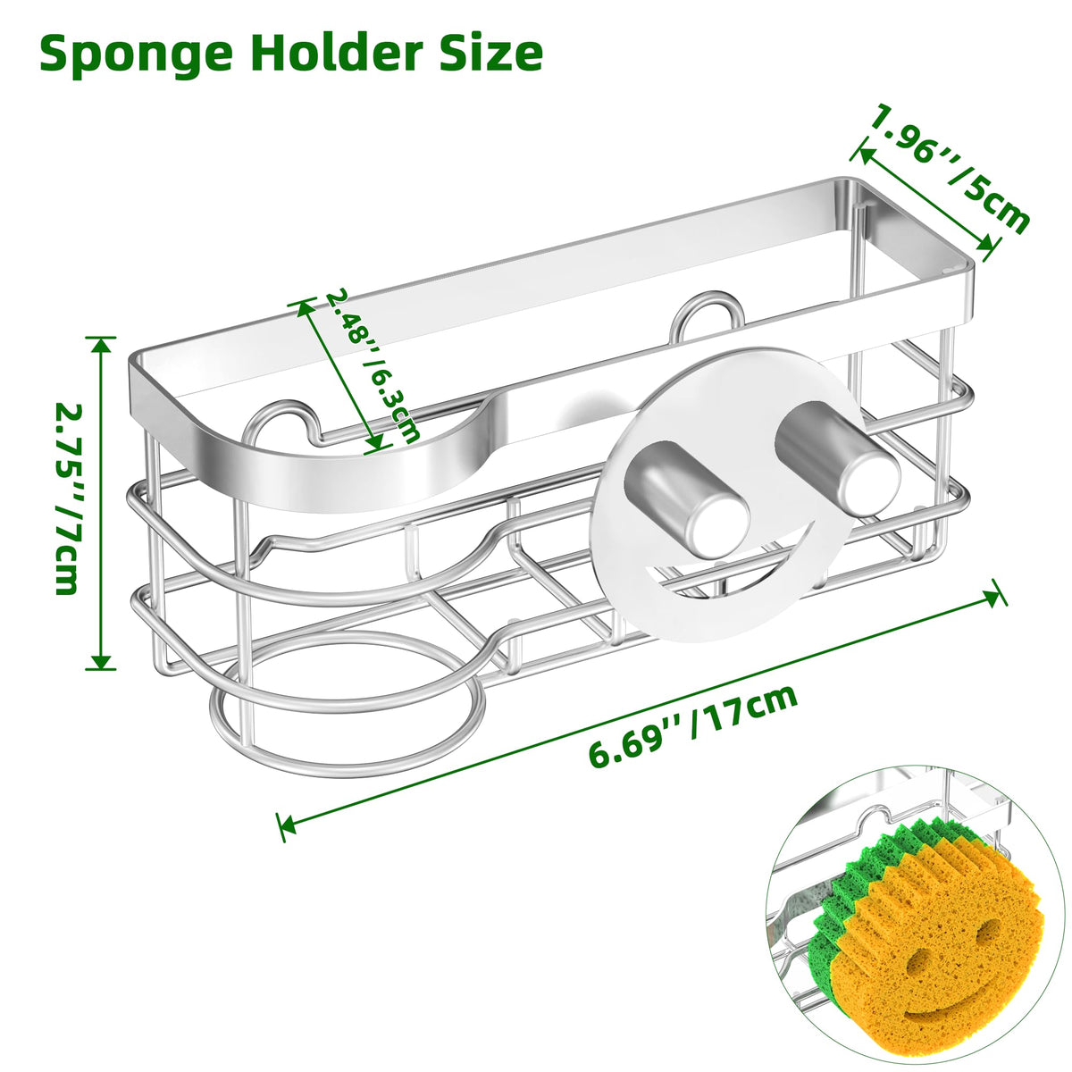 Smiley Sponge Holder for Kitchen Sink Caddy
