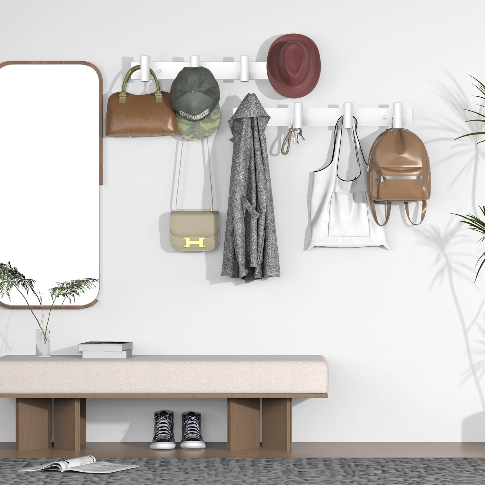 Hat and Coat Wall Mount Rack