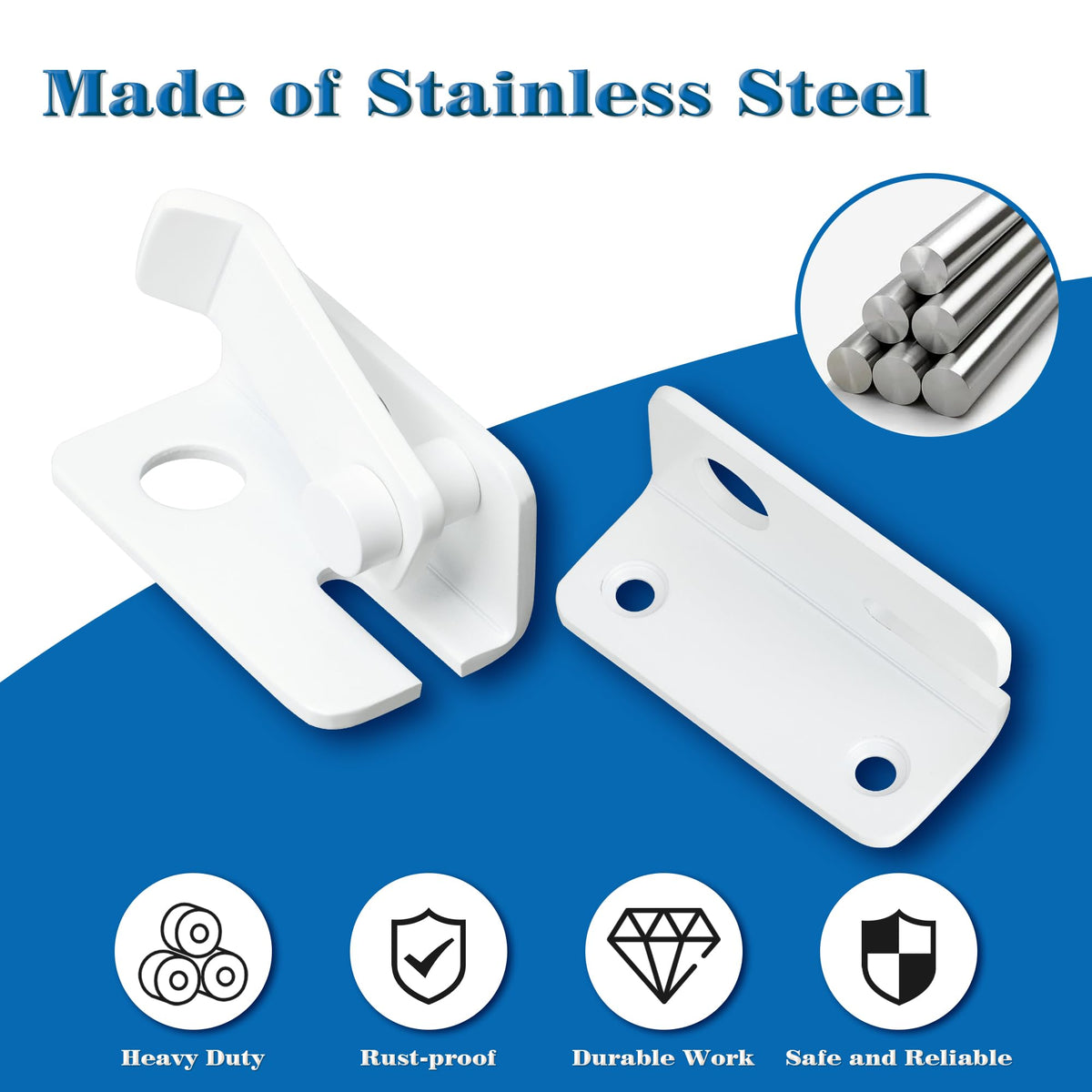 Flip Latch Gate Latches Slide Bolt Latch Safety Door Lock Catch for Barn Cabinet Pet Cage Wood Fence Bathroom Garage Window