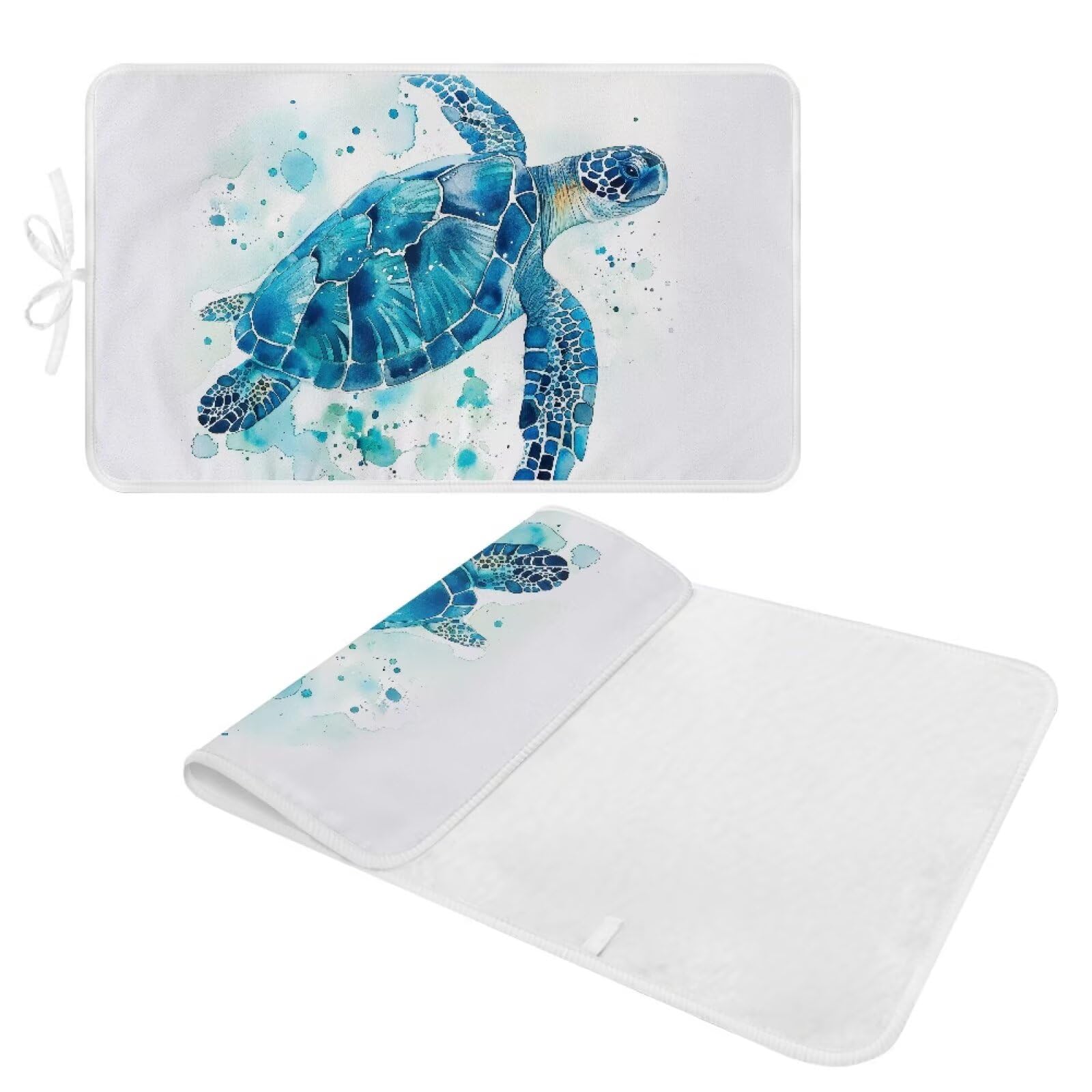 Ironing Mat Thickened Ironing Blanket Sea Turtle Portable Heat Resistant Ironing Pad for Washer