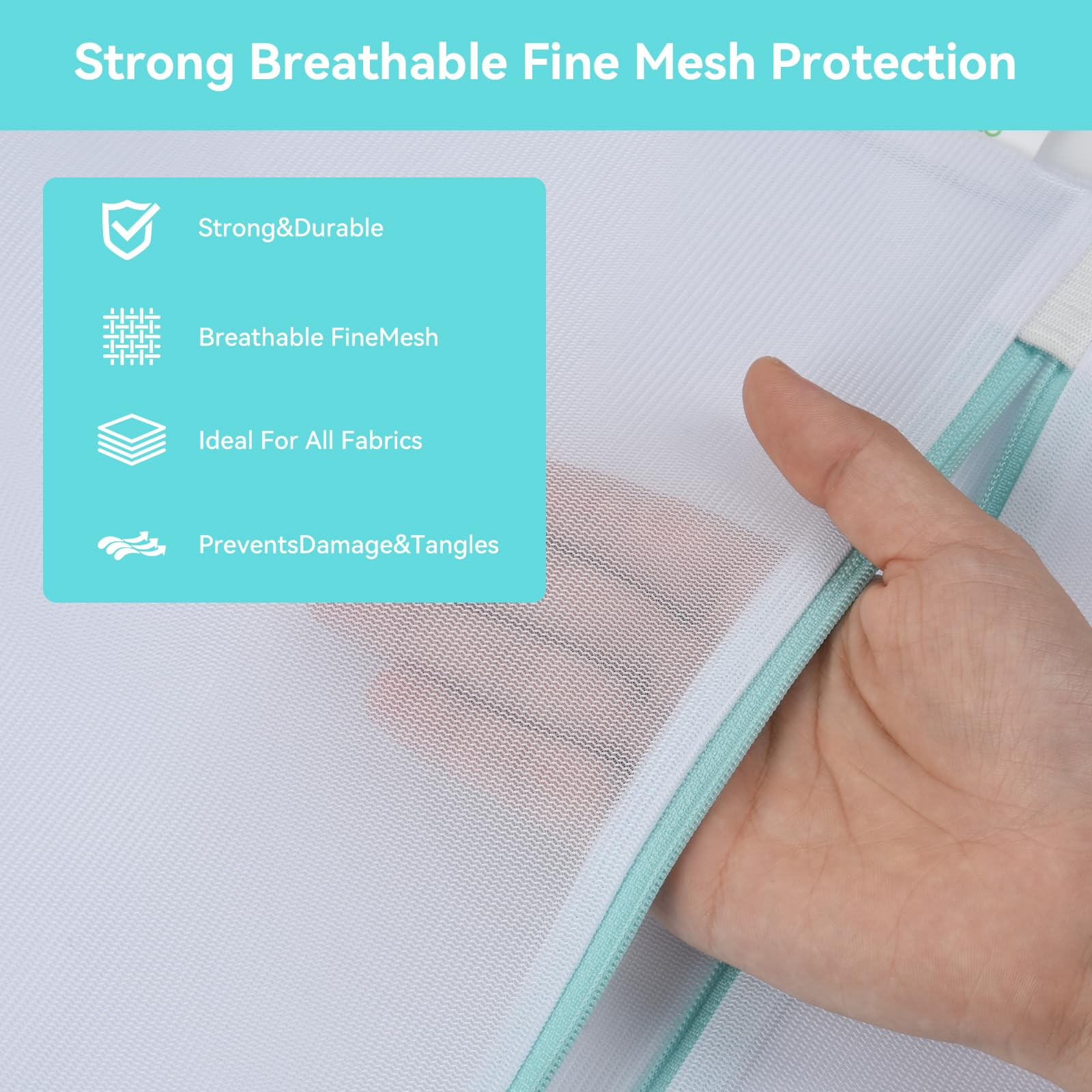 Mesh Laundry Bag for Delicates 20x24 inch Mesh Wash Bag for Washing Machine Zippered Net Laundry Bag for Bra Underwear College Dorm Home Don't Drying