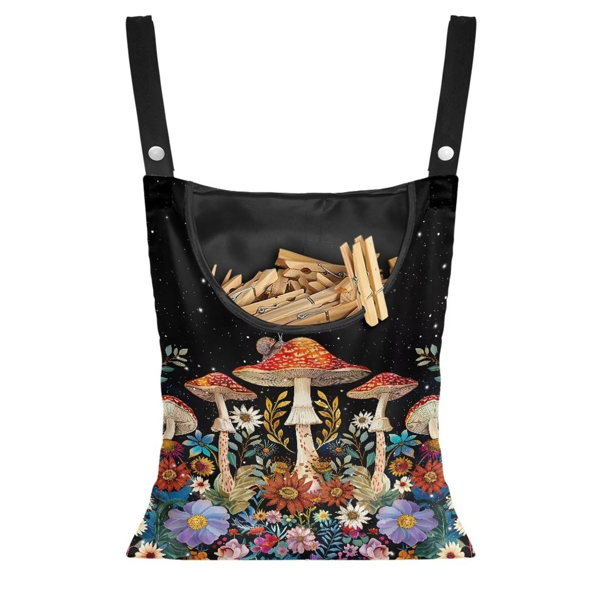 Mushroom Clothespin Storage Hanger Bags Laundry Clothespin Bag