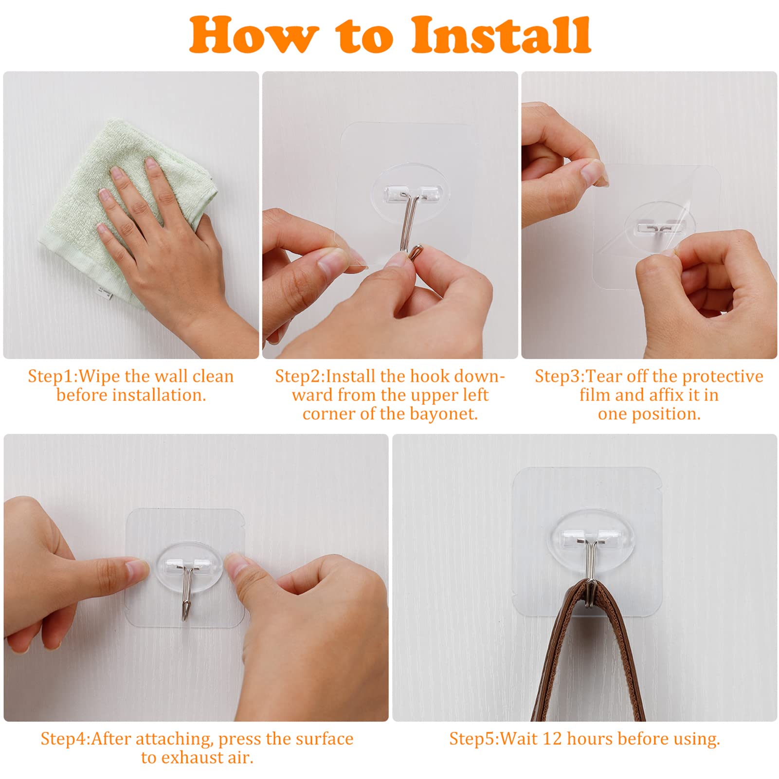 100 Pack Adhesive Hooks 24lb (100 Count)