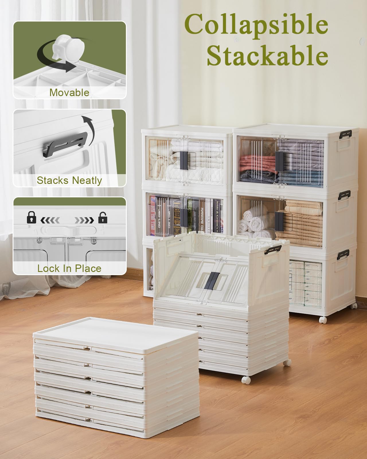 48QT Storage Bins with Lids for Home