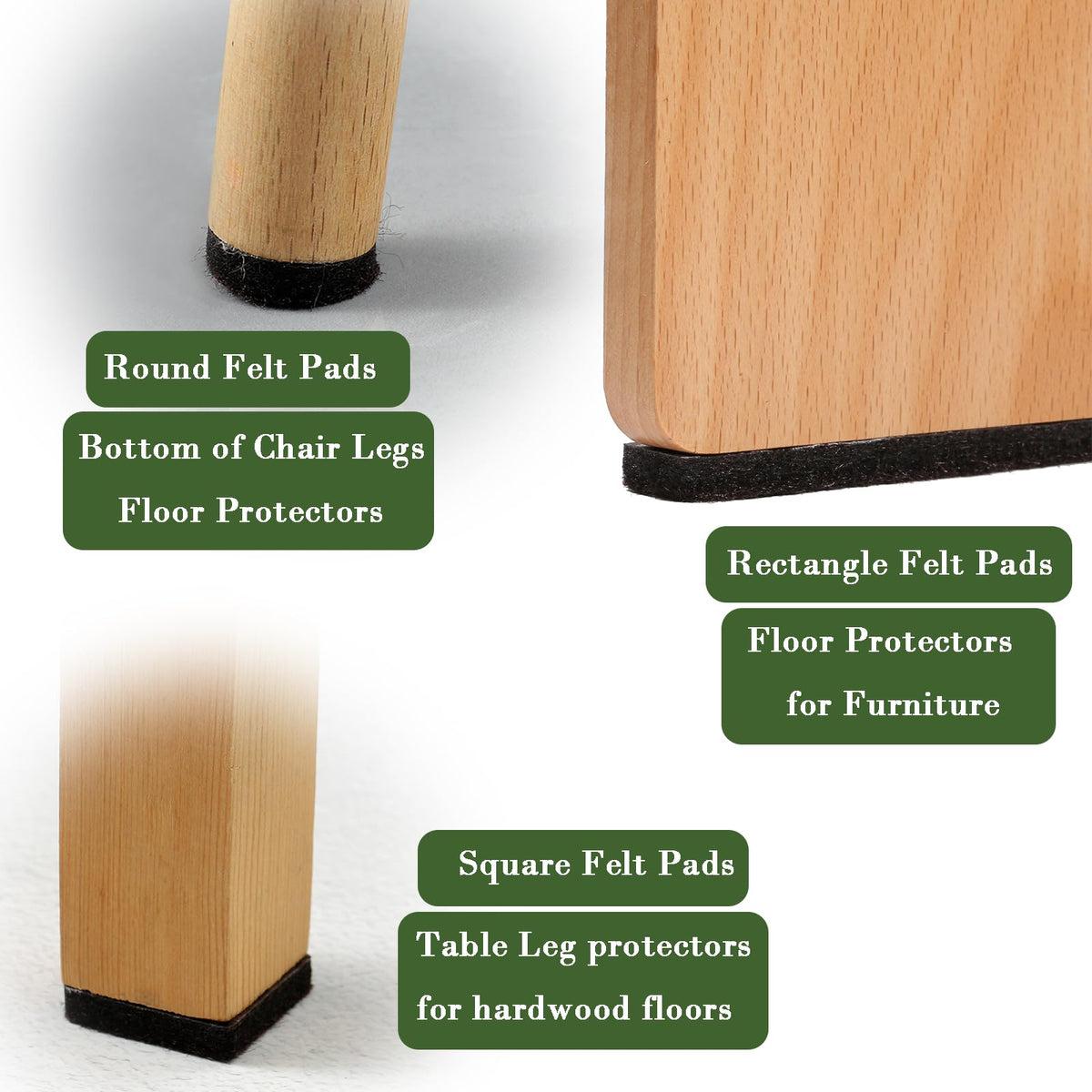 Felt Furniture Pads for Hardwood Floors (201 Count)
