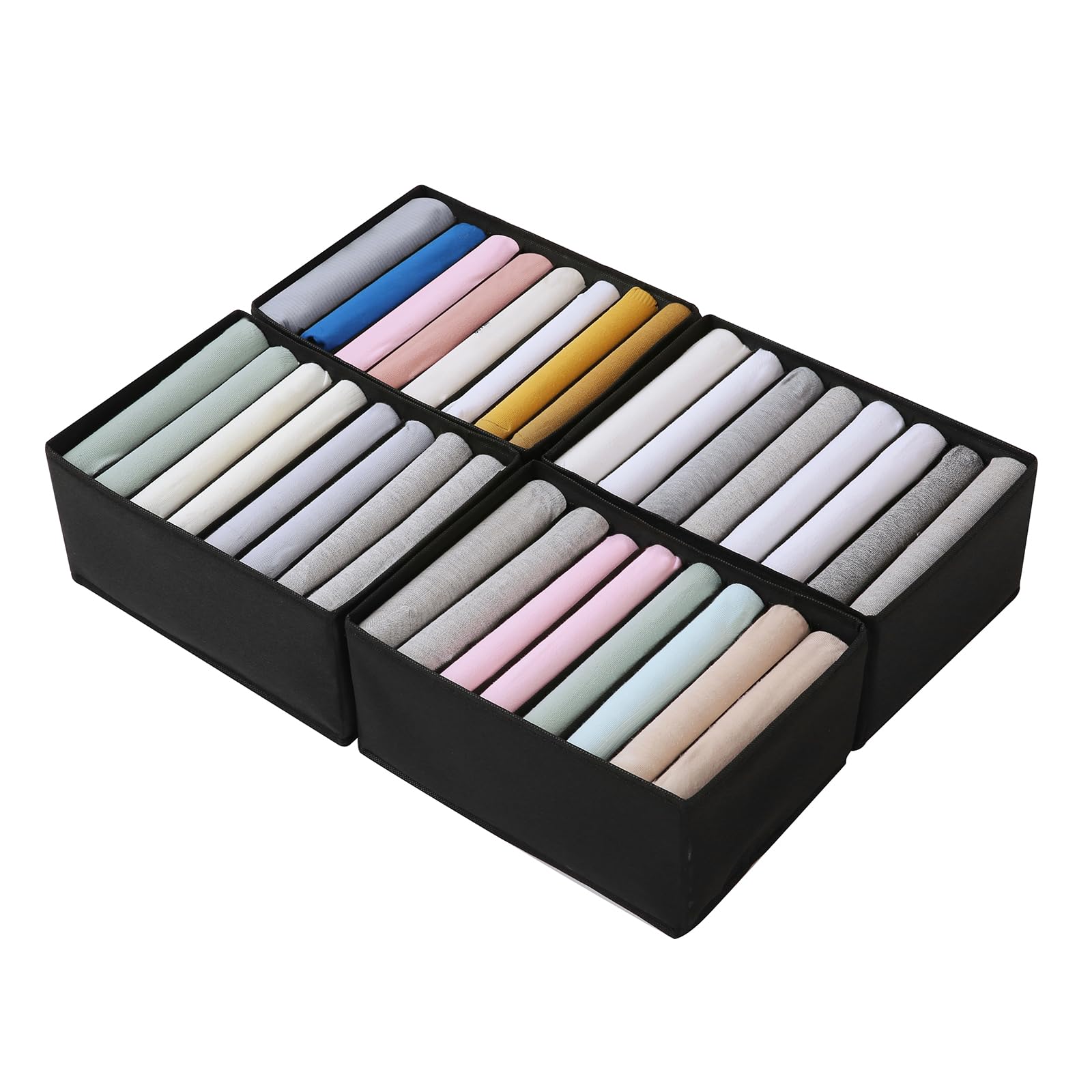 4 Pack Drawer Organizers for Clothing (4 Count)