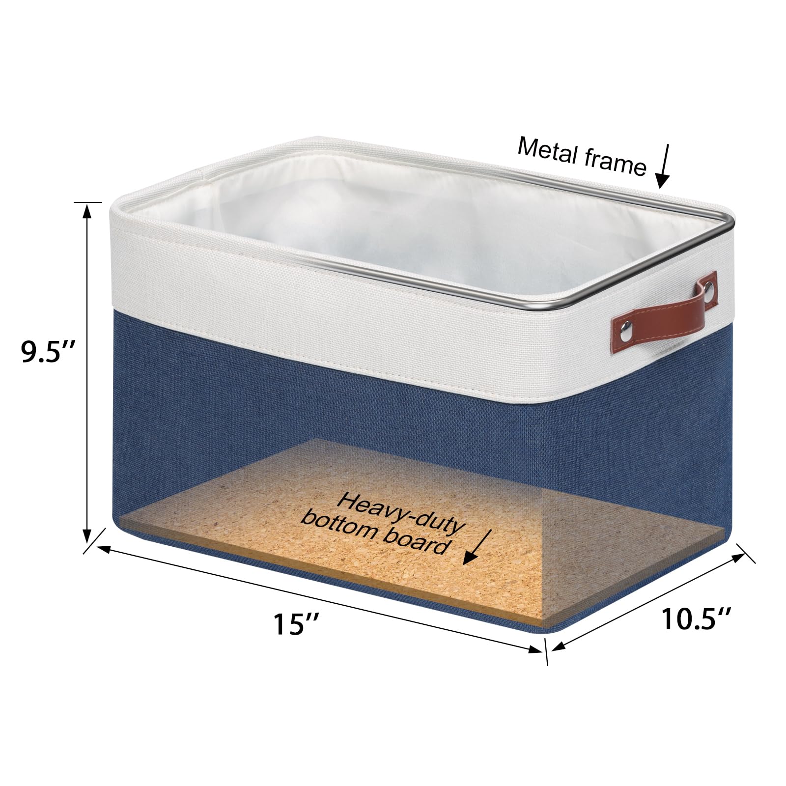 15 inch Fabric Storage Baskets for Shelves (4 Count)