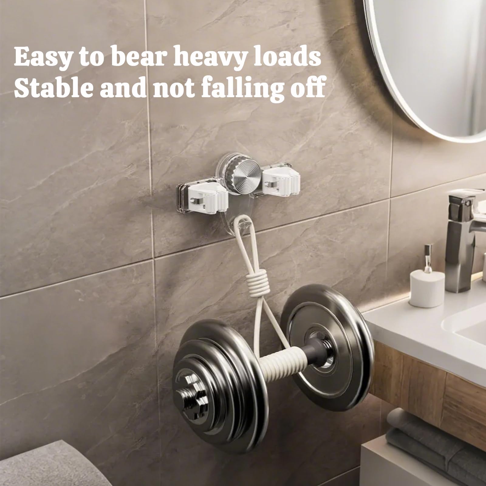 3 Pcs Wall Mounted Broom and Mop Holder Powerful Suction Cups Heavy Duty Garden Tool Organizer Rack for Garage