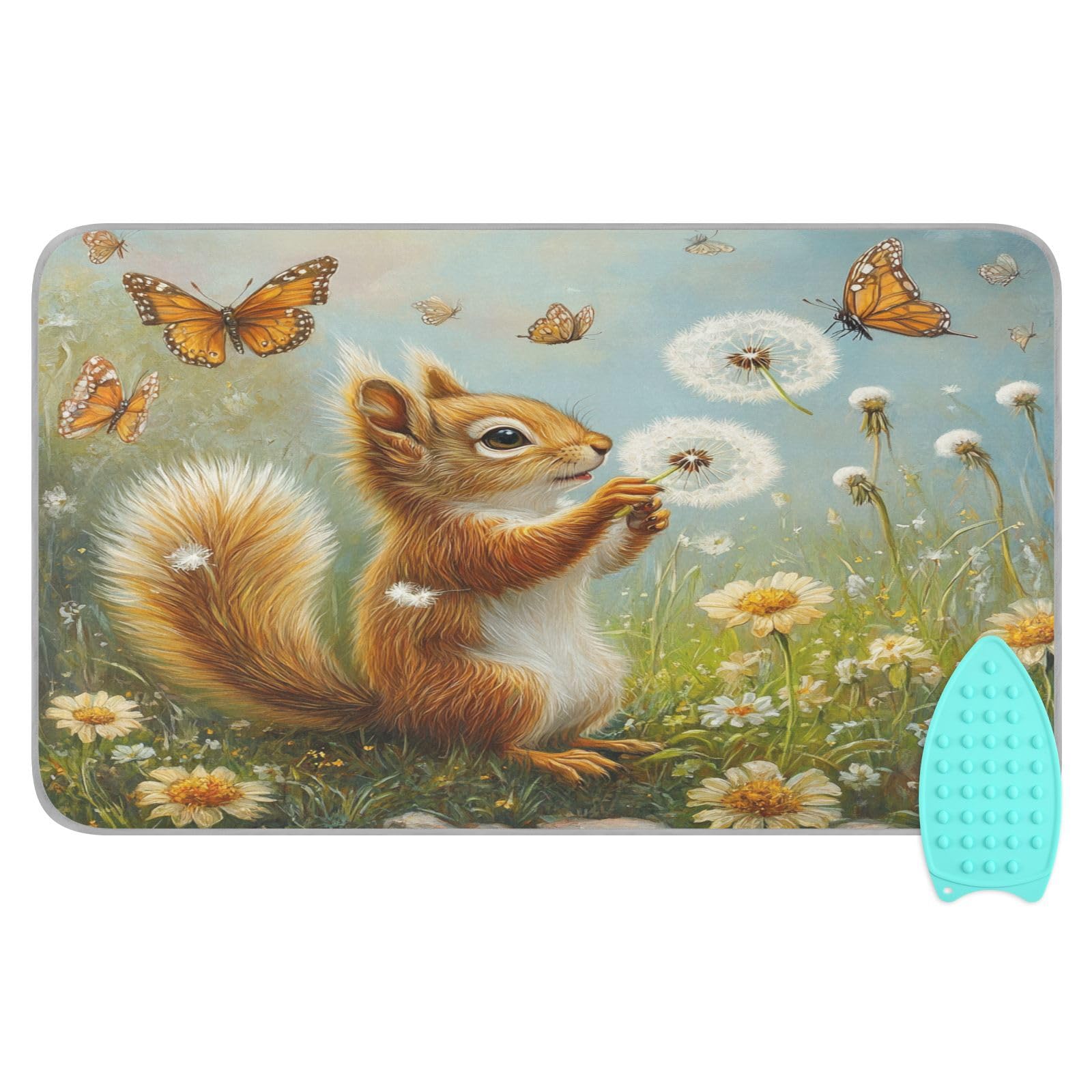 Butterfly Squirrel Dandelion Ironing Mat Thickened Ironing Blanket Travel Portable Double