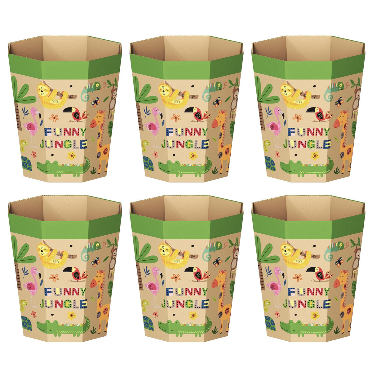 6 Pack Cardboard Trash Can (6 Count)