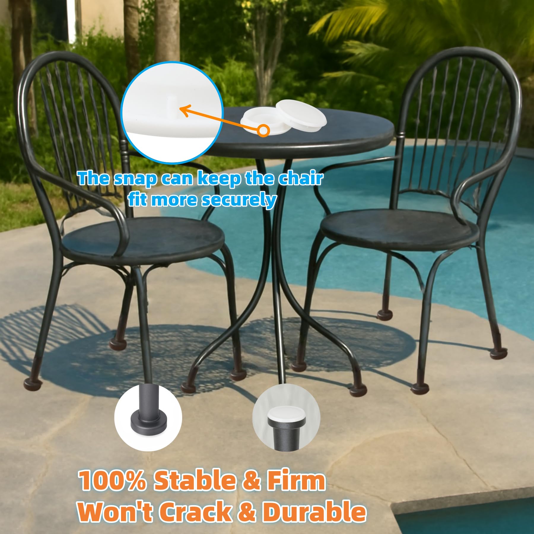 Wrought Iron Patio Furniture Feet Caps (24 Count)