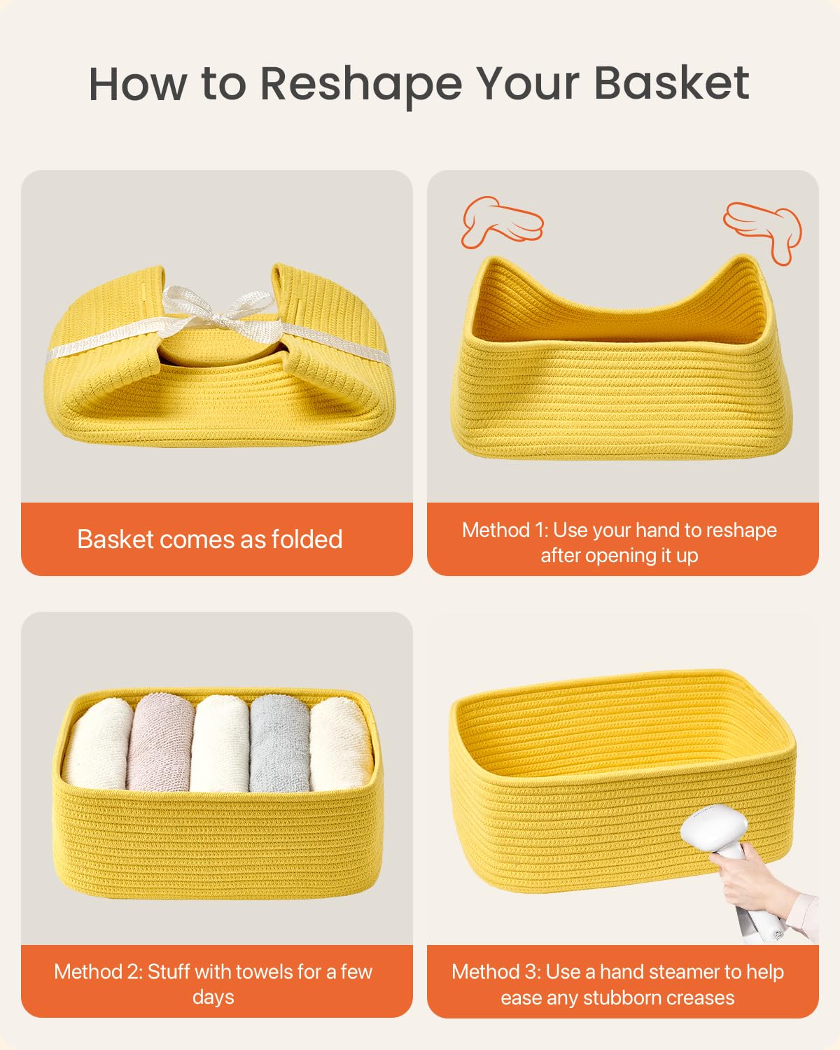 Small Woven Storage Basket for Organizing (3 Count)