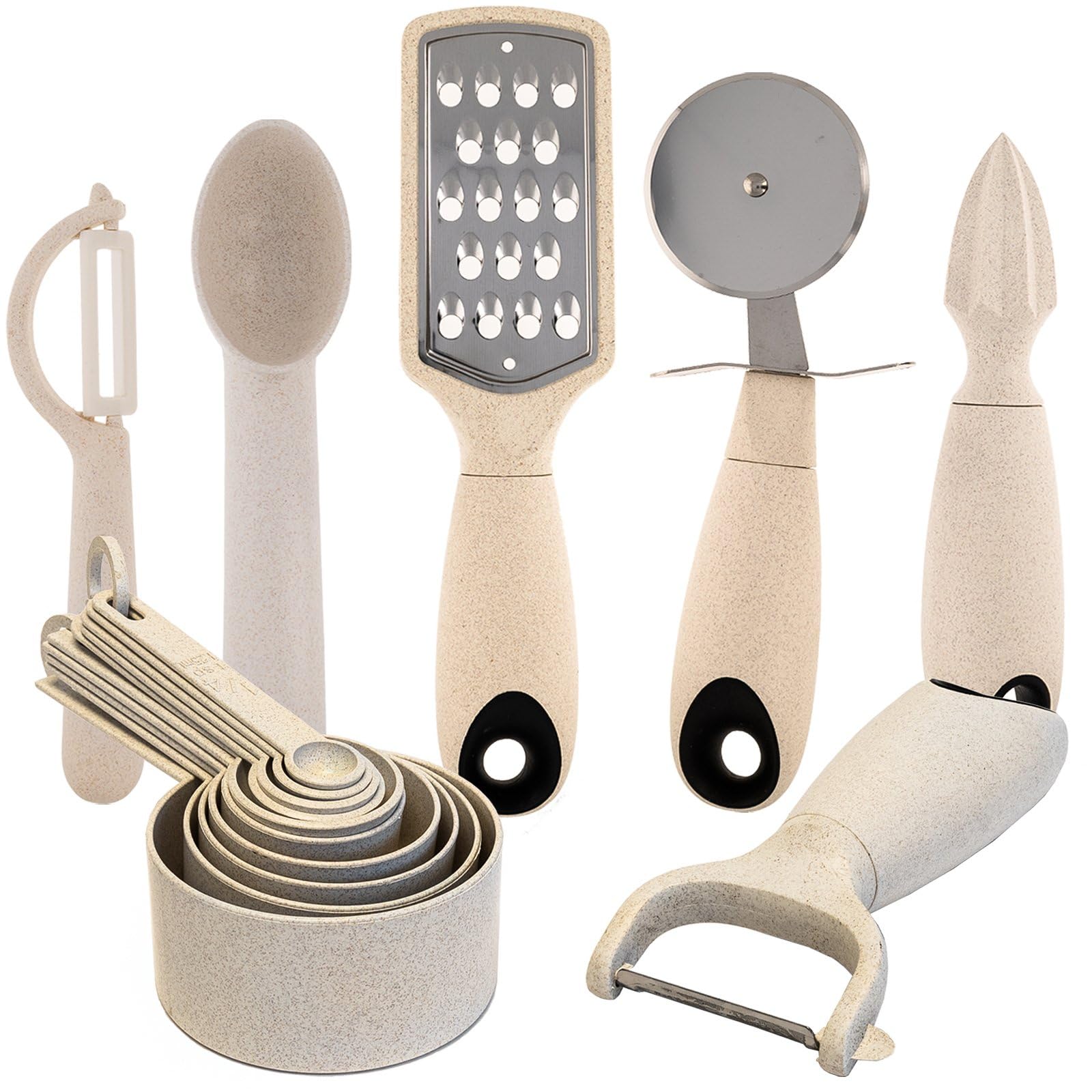 7pc Wheat Straw Complete Kitchen Utensils Set (7 Count)