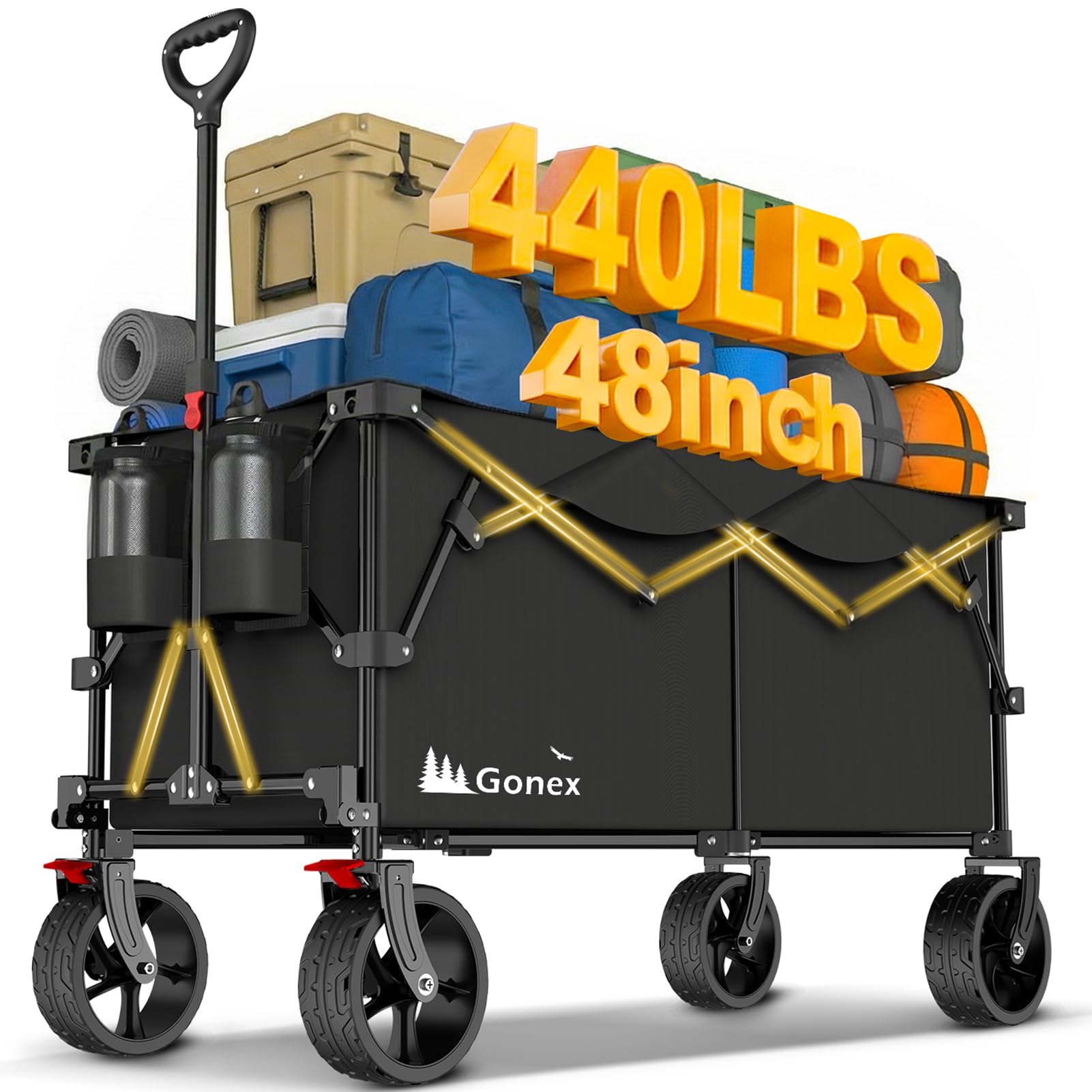 48" L Collapsible Wagon Cart Foldable