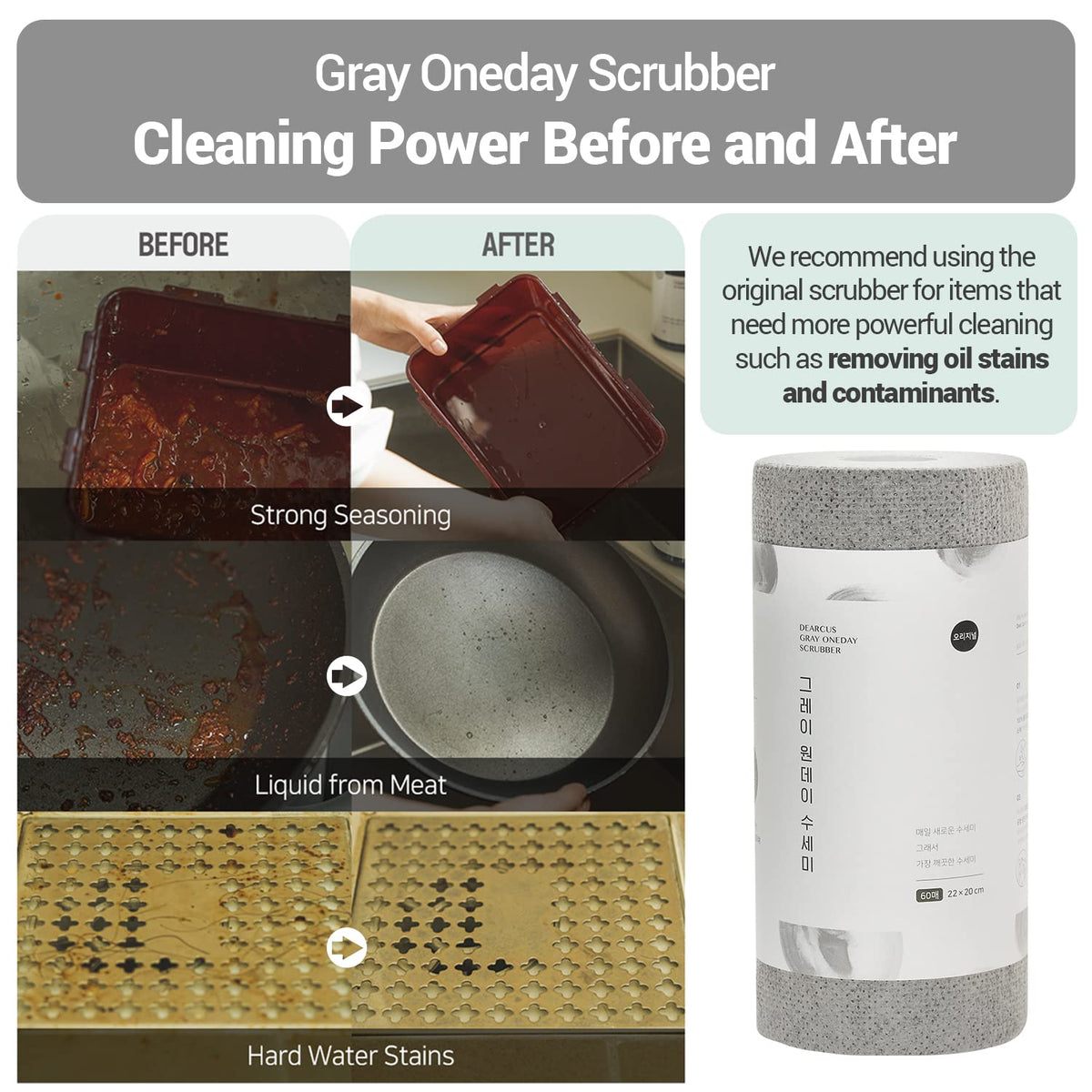 Gray One Day Scrubber (120 Count)
