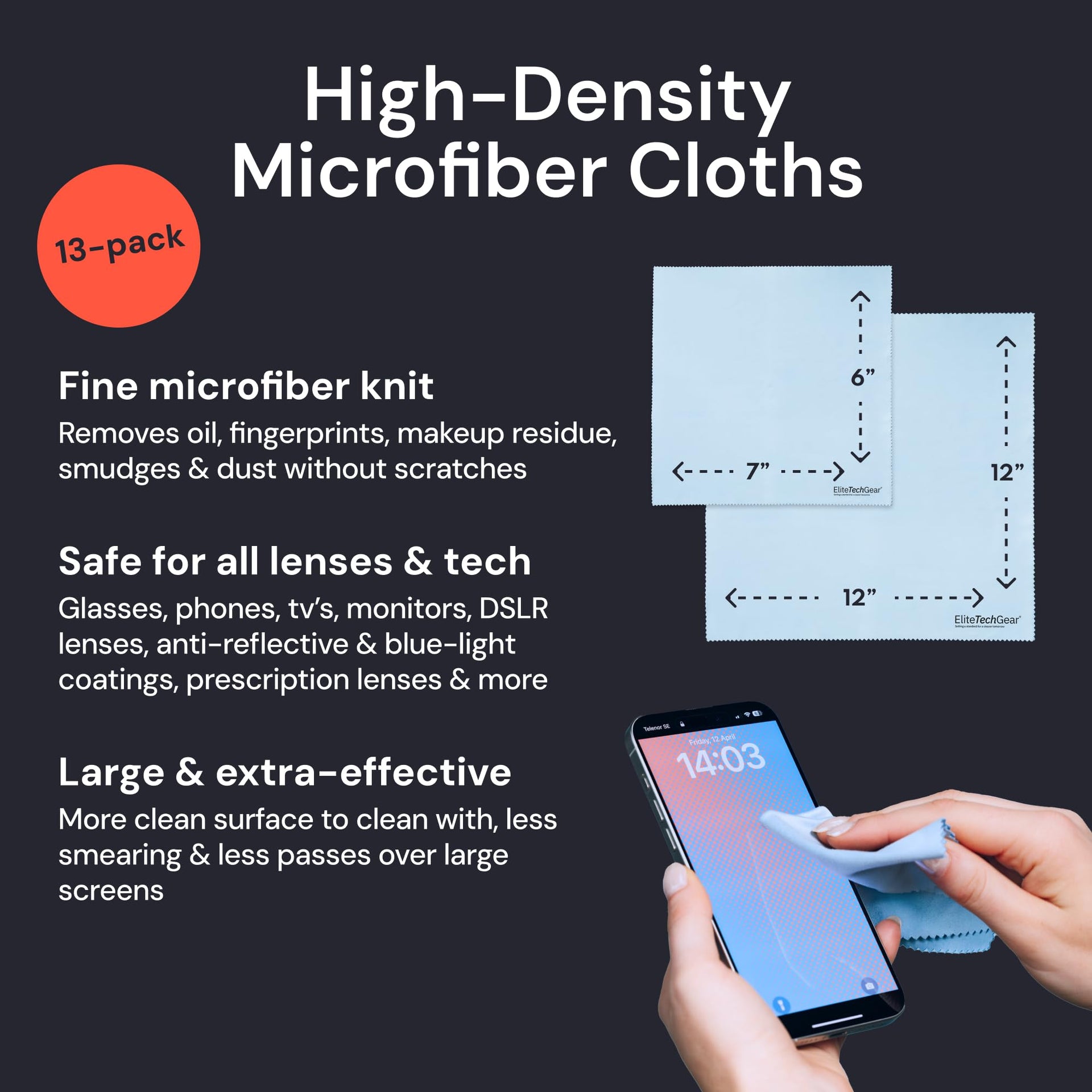 Microfiber Cleaning Cloth (13 Count)
