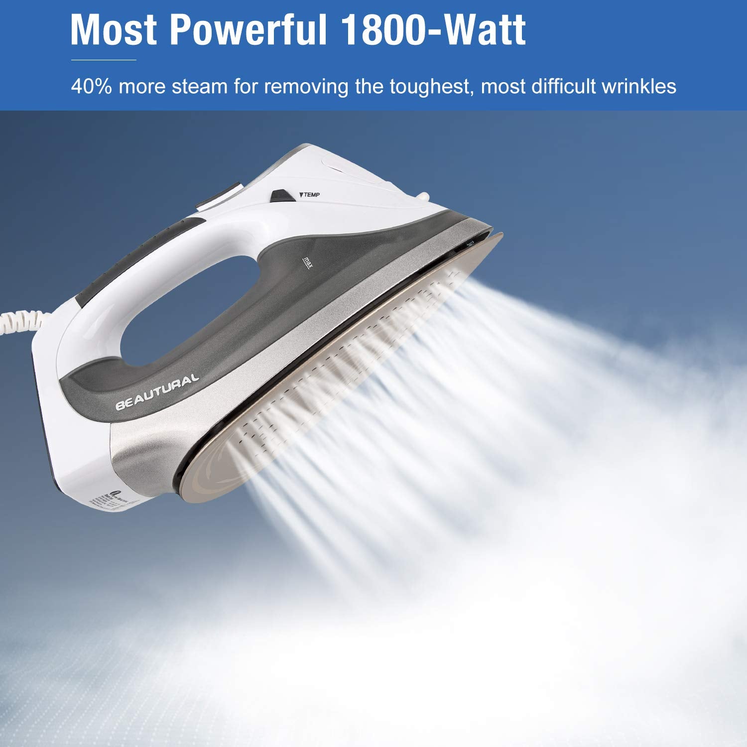 1800 Watts Steam Iron with Digital LCD Screen