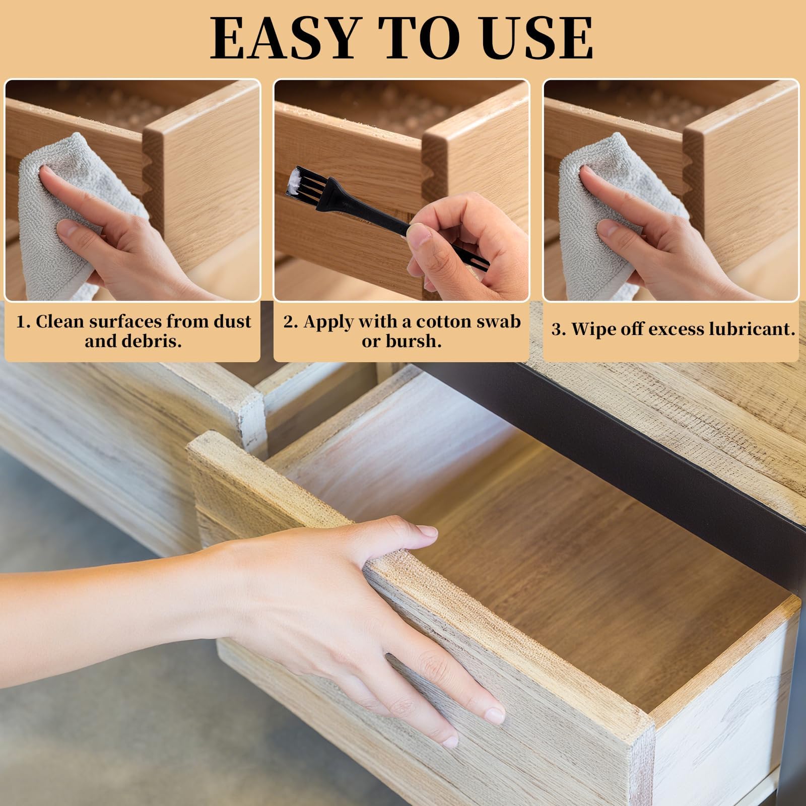 Wood Drawer Wax Lubricant Paste Door Lubricant Wear