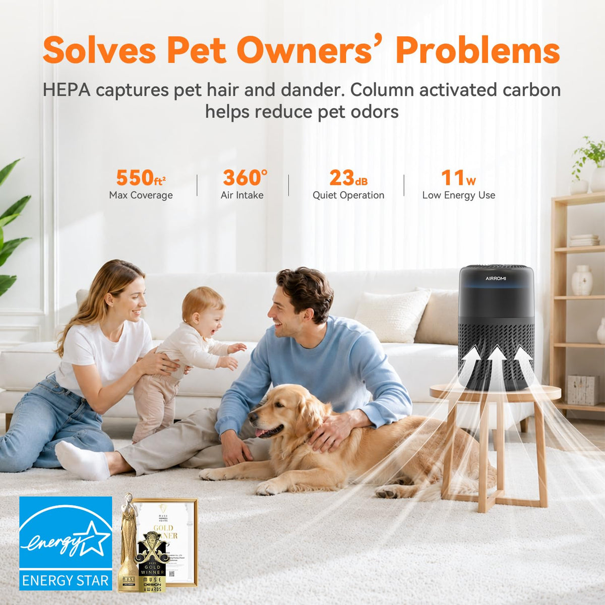 HEPA Air Purifier for Bedroom&Home