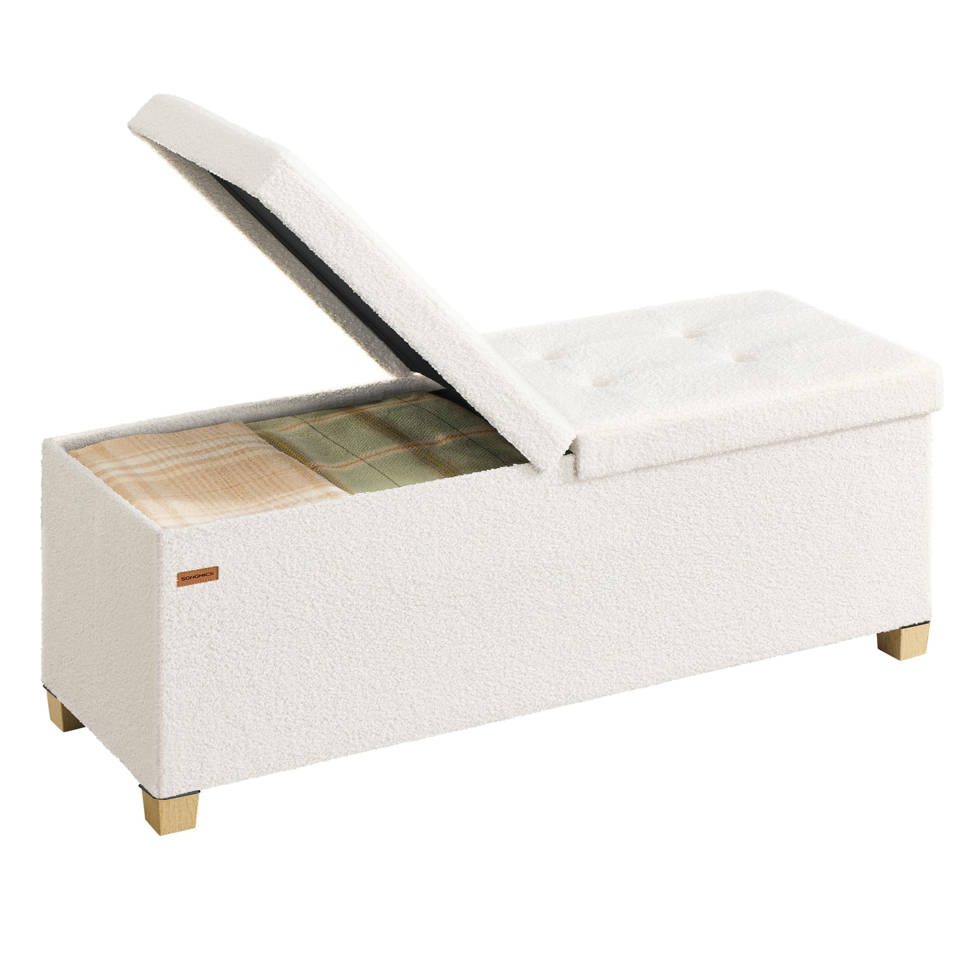 Storage Ottoman Bench with Legs
