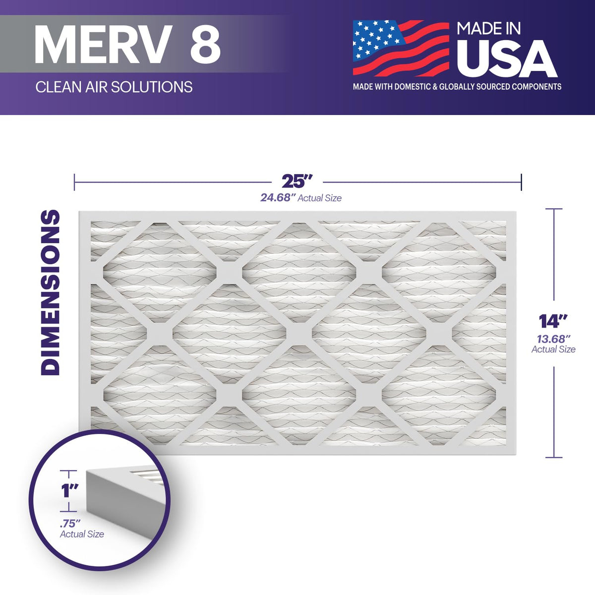 TruFilter 14x24x1 Air Filter MERV 8 (6 Count)