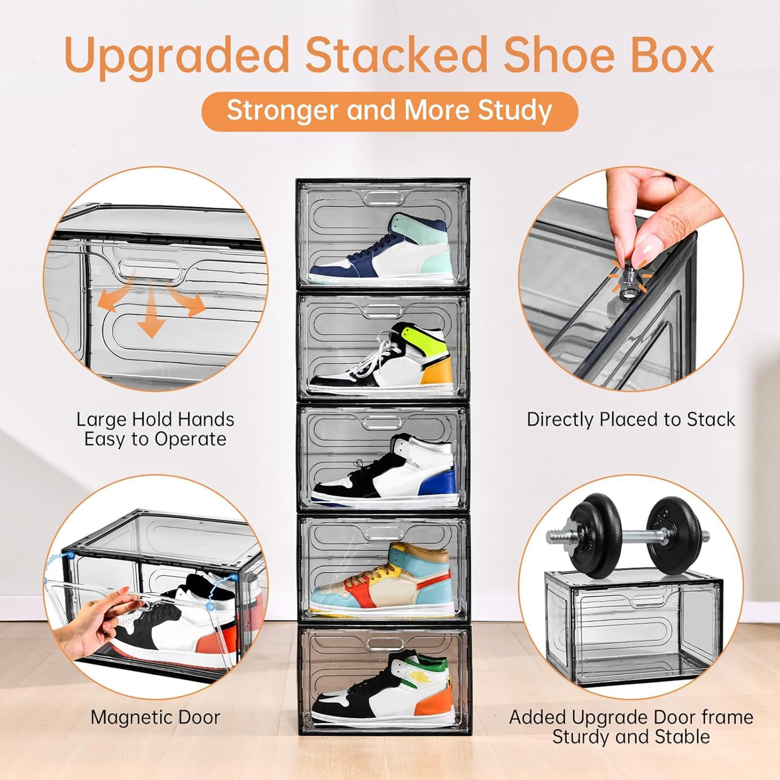 8 Pack Drop Side Shoe Boxes (8 Count)