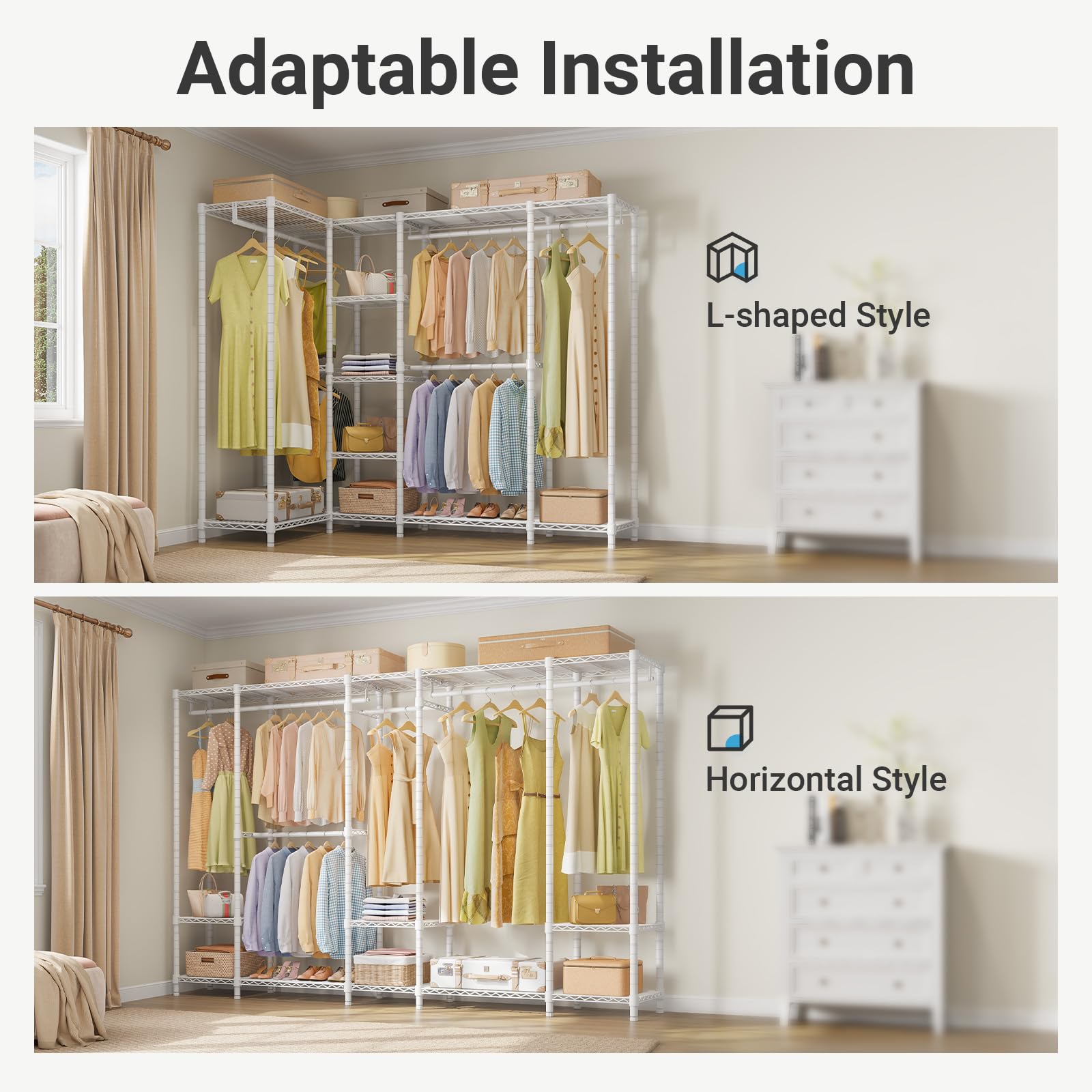 V50 Closet Organizer System with Adjustable Shelves